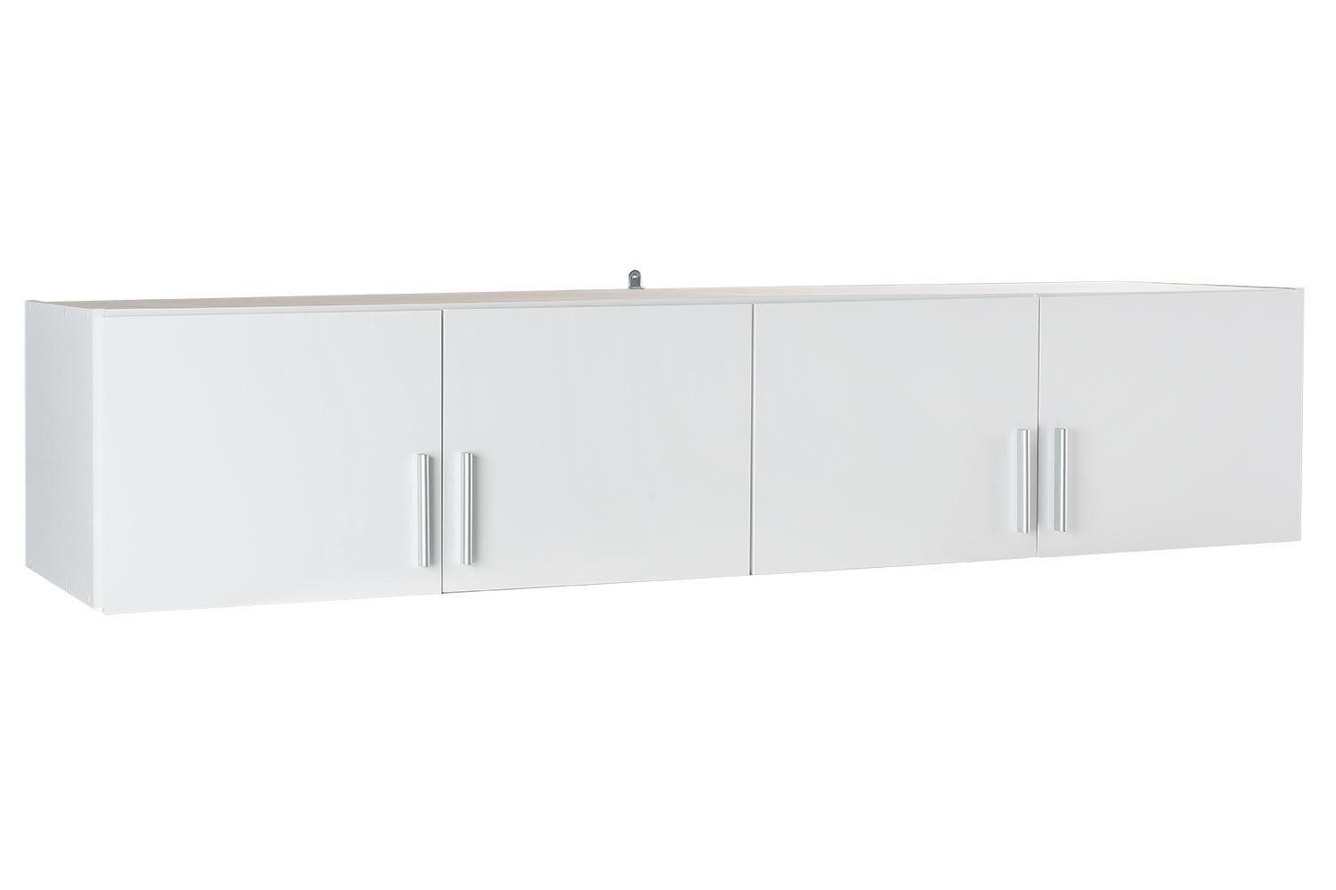 rauch Schrankaufsatz CELLE, B 181 x T 54 cm, Alpinweiß matt, Weiß Hochglanz, mit 4 Türen
