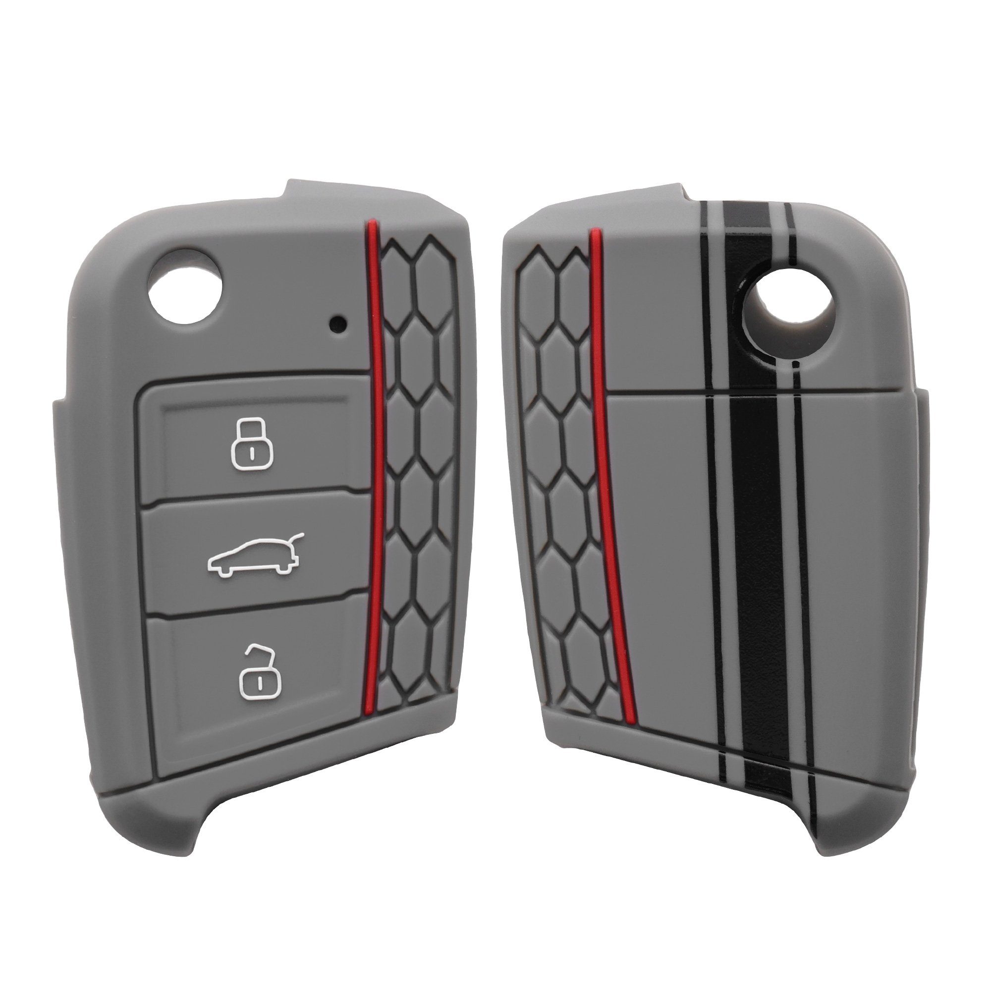 VW MK7, Schwarz Schlüsseltasche kwmobile Schlüssel 7 Cover Schlüsselhülle Autoschlüssel Golf Hülle für Case