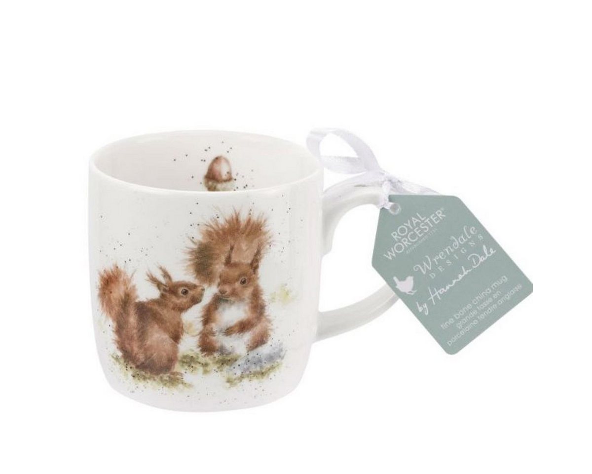 Wrendale Becher Wrendale Designs Porzellan-Becher Eichhörnchen unter Freunden, Porzellan