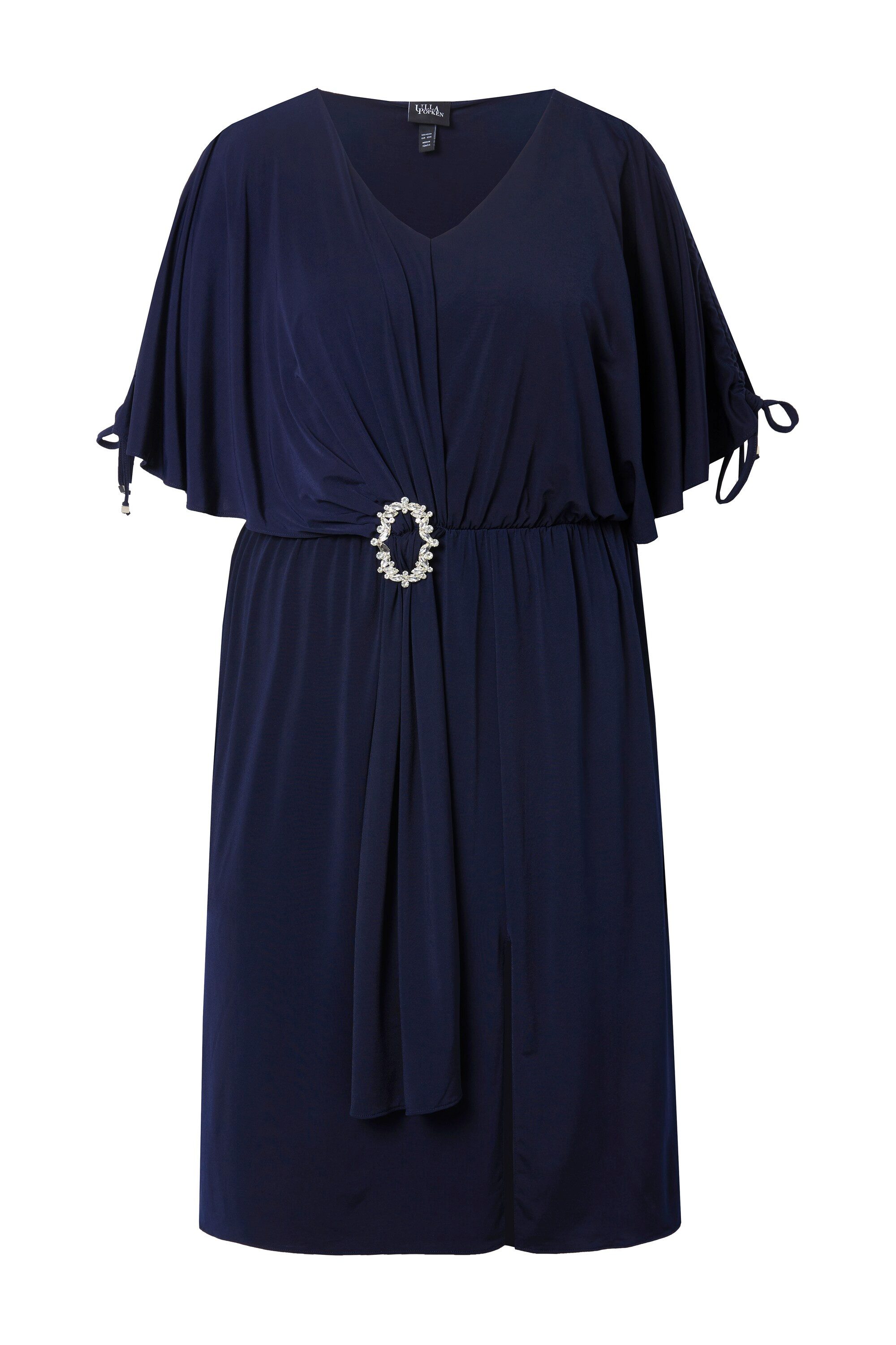Ulla Popken Cocktailkleid Midikleid drapiert Oversized günstig online kaufen