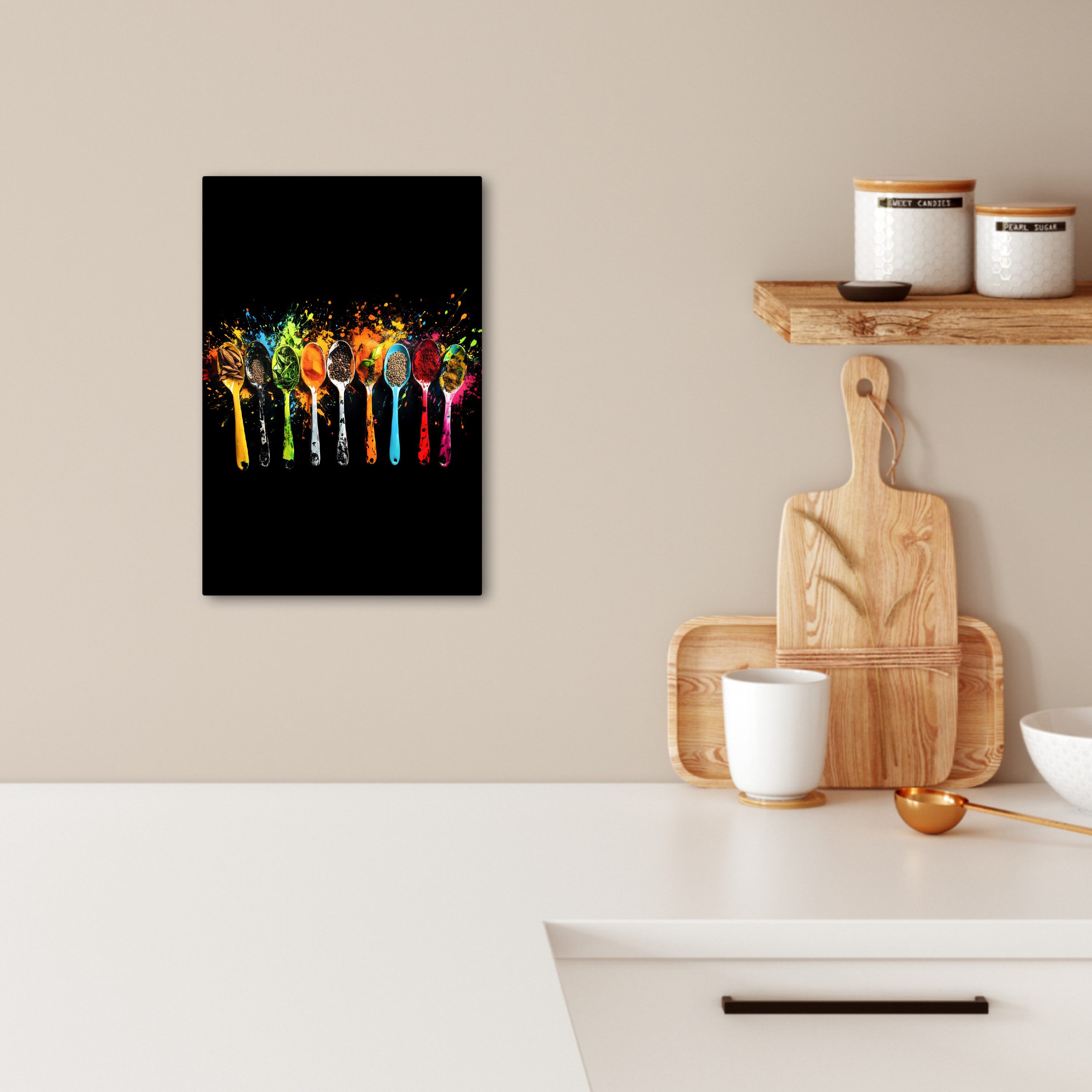 OneMillionCanvasses® Leinwandbild Löffel - Gewürze - Modern - Graffiti - Fa günstig online kaufen