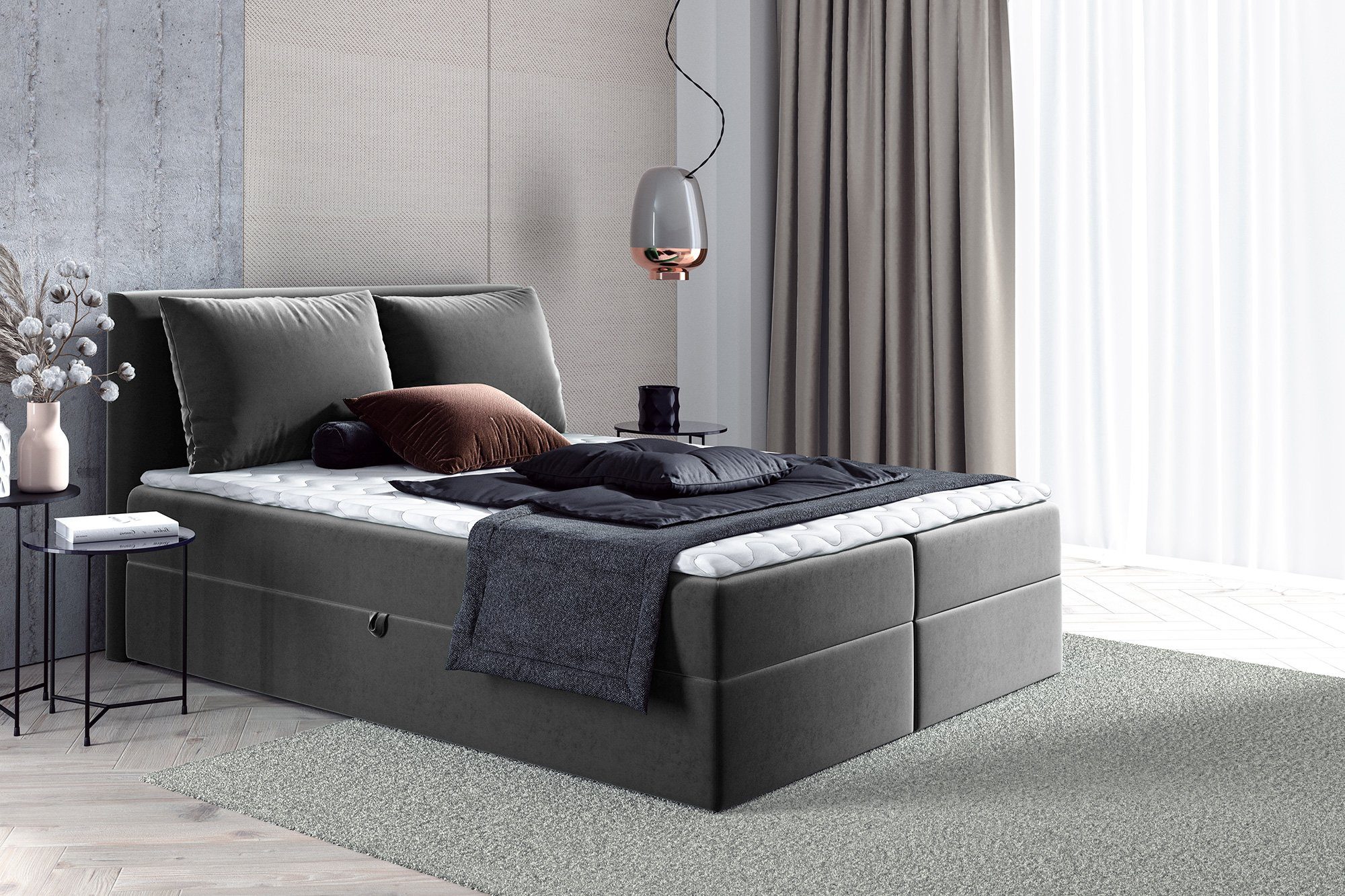 Sofnet Boxbett Egro (mit zwei Bettkästen, Bonell-Matratze und Topper), Dopp günstig online kaufen