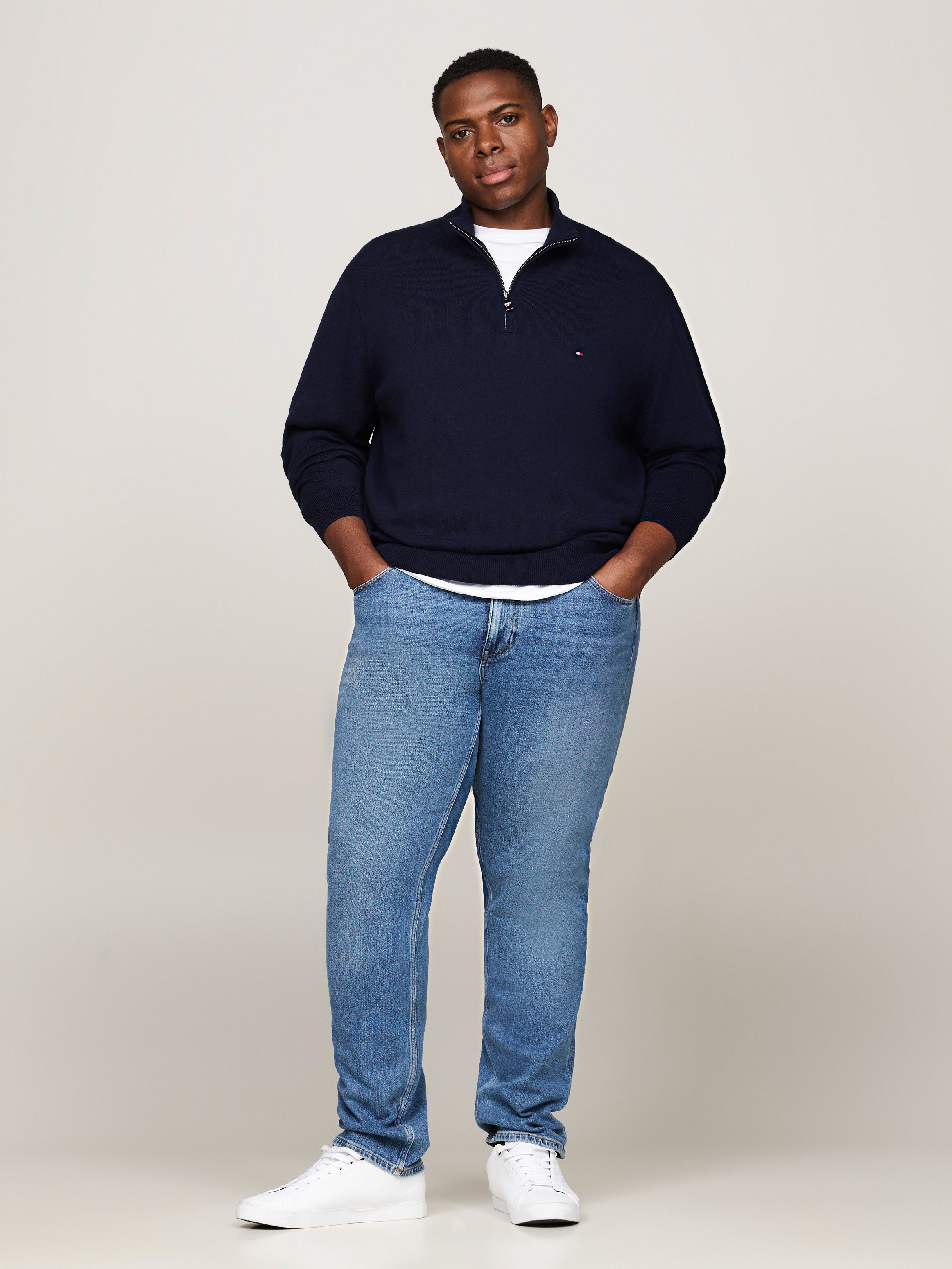 Tommy Hilfiger Big & Tall Troyer BT-PIMA ORG CTN CASHMERE ZMOCK-B Große Größen