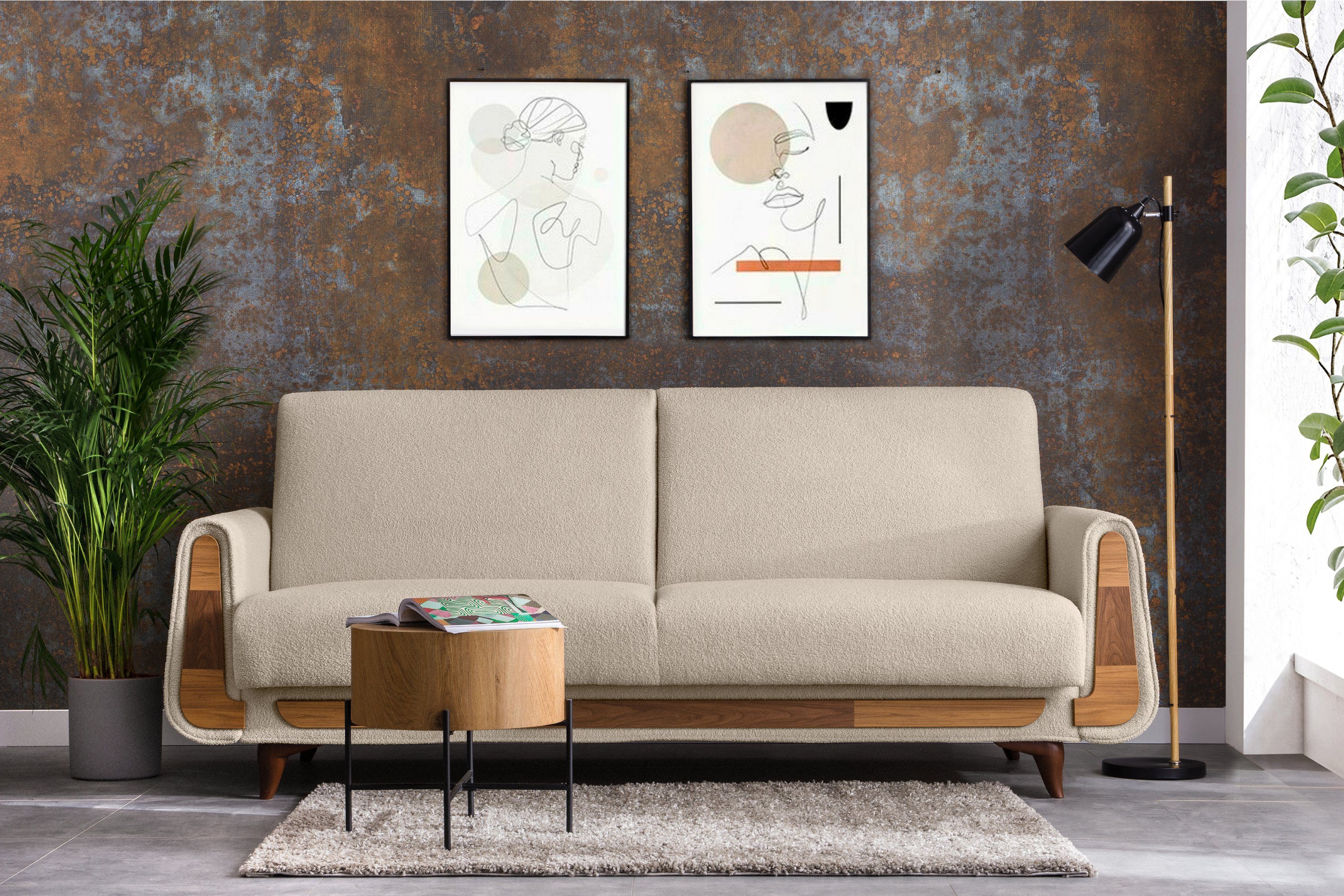 KONSIMO® 3-Sitzer GUSTAVO Sofa 3-Personen, Modern, mit Schlaffunktion, Bett günstig online kaufen