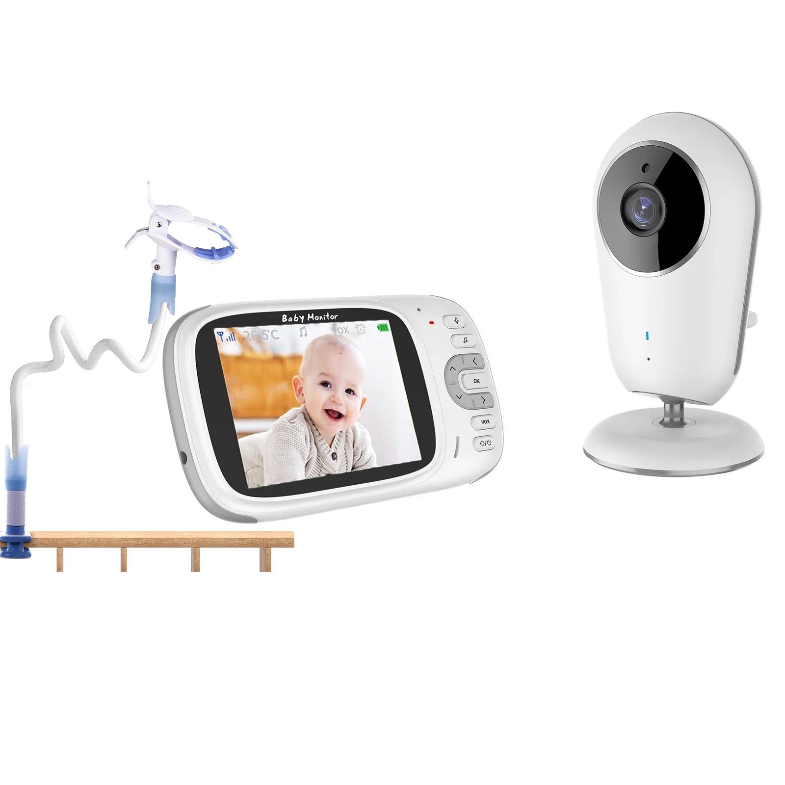 Babyphone Babyfon mit 3.2'' Video Baby Monitor Babyphone mit Kamera mit Halter