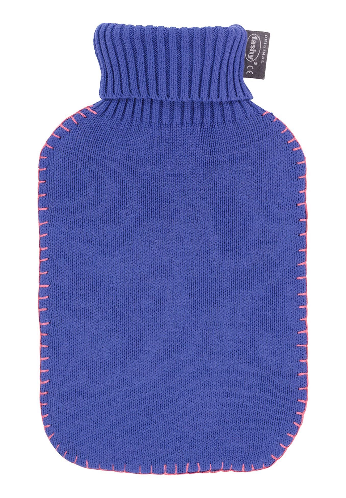 Fashy Wärmflasche Wärmflasche mit Bezug Strickbezug Rollkragen 2L Lila Fashy 6715-55
