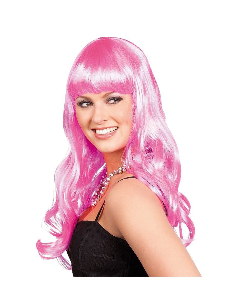 Kostüm-Perücke Lange Haare rosa - Kostüm Perücke für Fasching