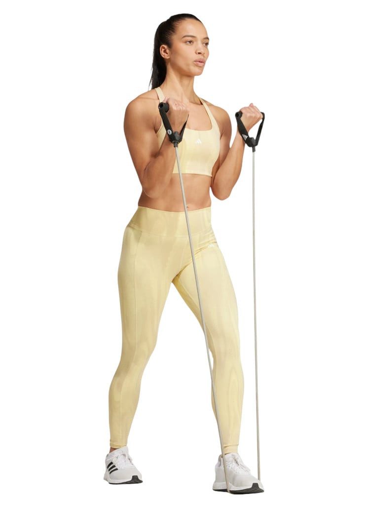 adidas Performance Leggings Optime Full-Length Print (Tight, hoher Bund) gelb Damen