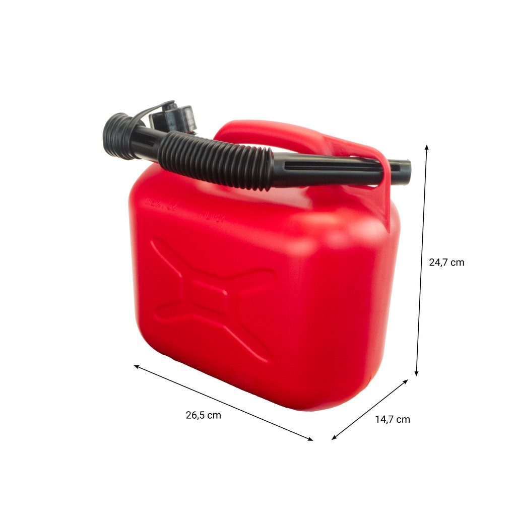 Trevendo Benzinkanister Kraftstoffkanister rot für Benzin und Diesel, 5 Liter