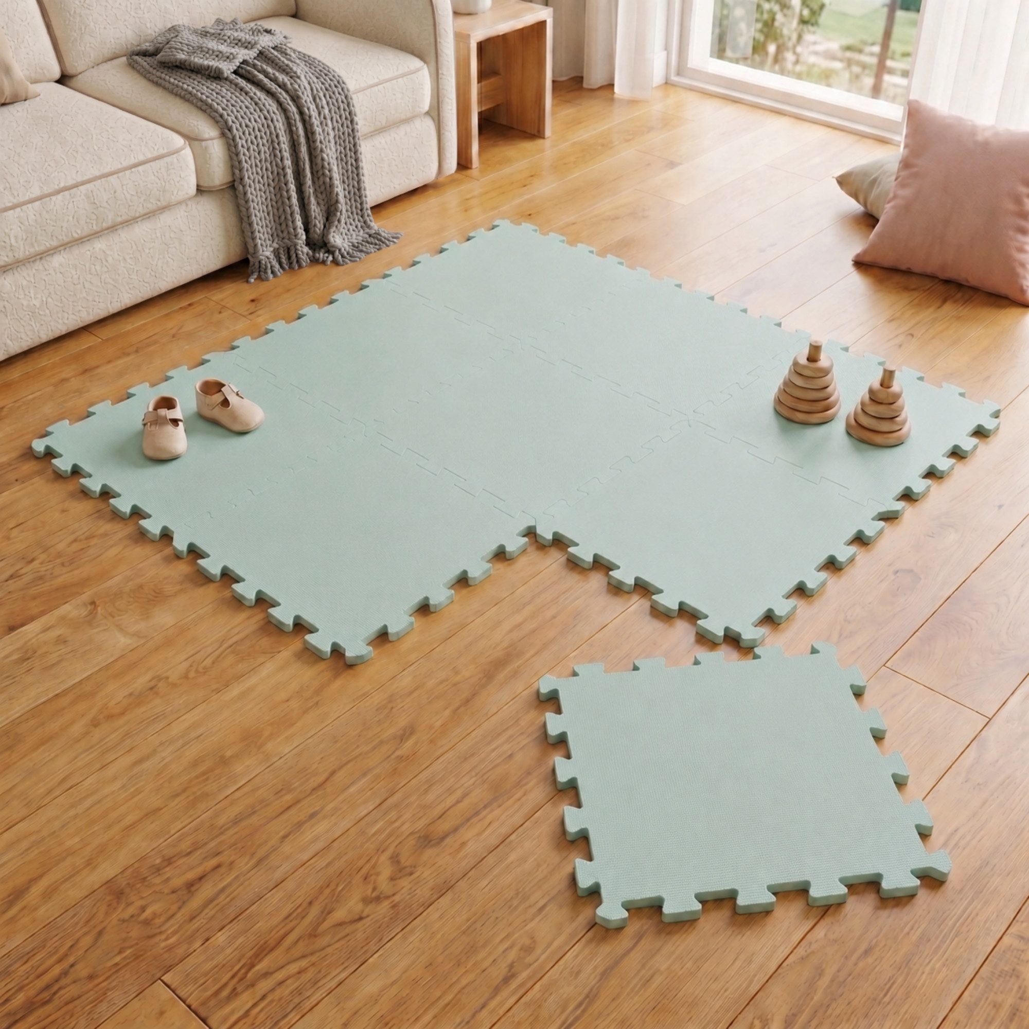 LittleTom Puzzlematte ab dem 1. Tag - 9 Teile Baby Spielmatte - 30 x 30 Kinder Krabbelmatte, (9-tlg), Spielunterlage für Babys und Kleinkinder - Kinderzimmer Puzzleteppich