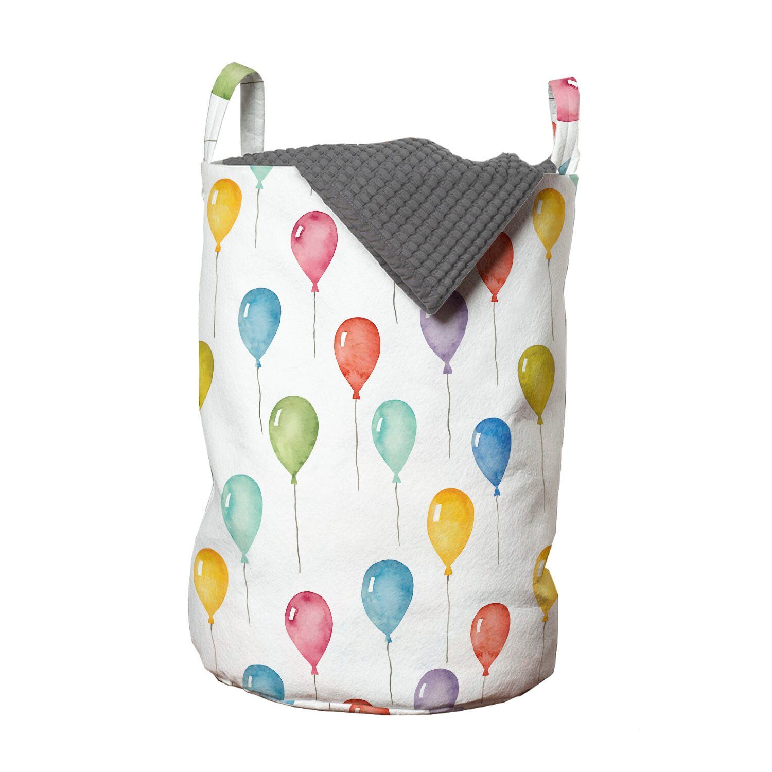 Waschsalons, Wäschesäckchen für Wäschekorb Griffen mit Bunte Kids Kordelzugverschluss Abakuhaus Ballone