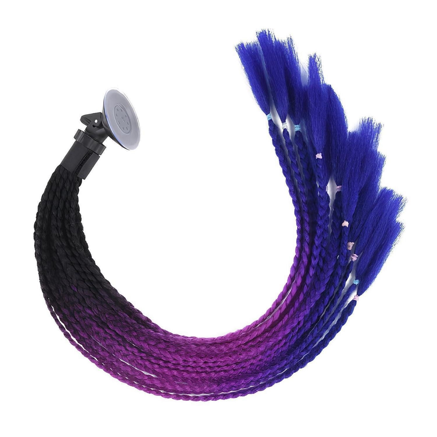 LuxusKollektion Kunsthaarperücke Helm Zöpfe 65cm Violett/Blau