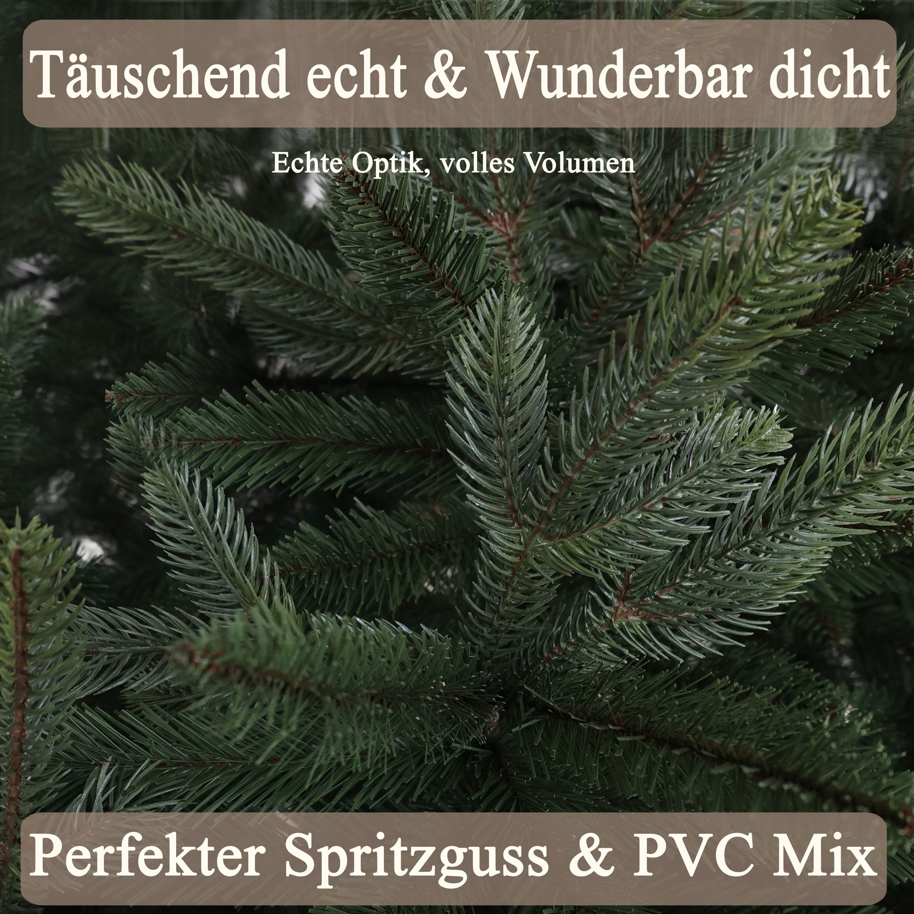 Cox Swain Künstlicher Weihnachtsbaum Realistische Optik, pflegeleichter Tannenbaum PE-PVC Nadelkleid, 150/180/210/240 cm auswählbar, Naturgetreue Optik, wiederverwendbar, einfache Montage