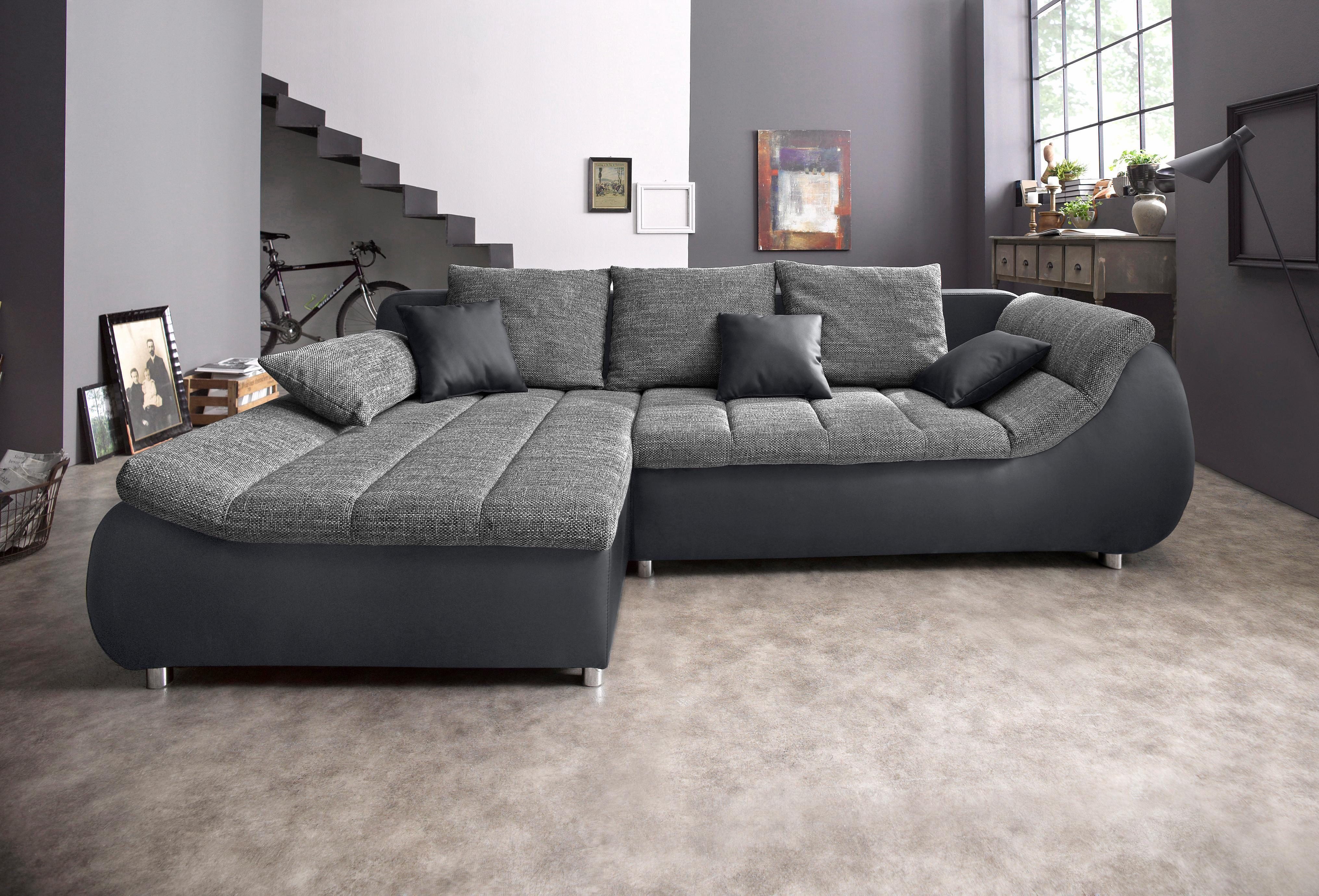 INOSIGN Ecksofa "Imola elegant und bequem, aktuelle Steppung im Sitz, L-For günstig online kaufen