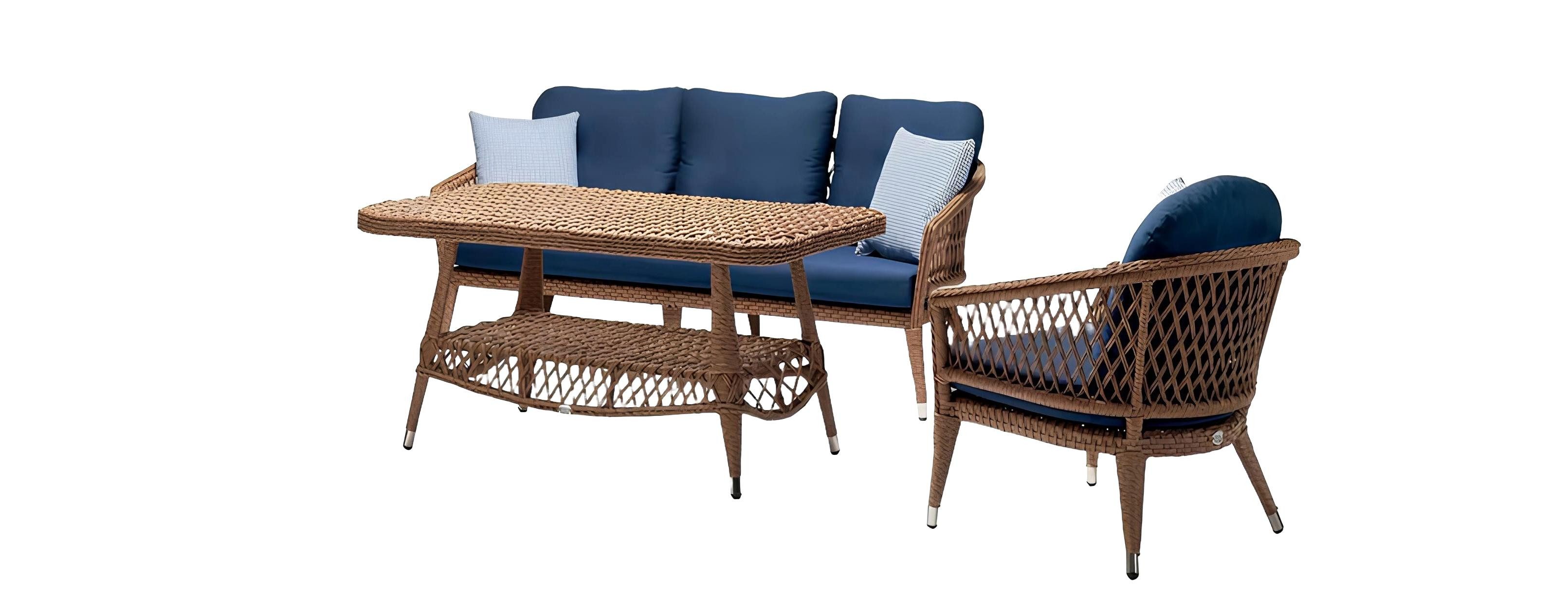 Xlmoebel Polstergarnitur Sofa-Set in modernem Braun mit Couchtisch und Sessel, (Sofa-Set, 3-tlg., 3tlg Set(Sofa 3 Sitzer+Sessel+Couchtisch), Hergestellt in Europa