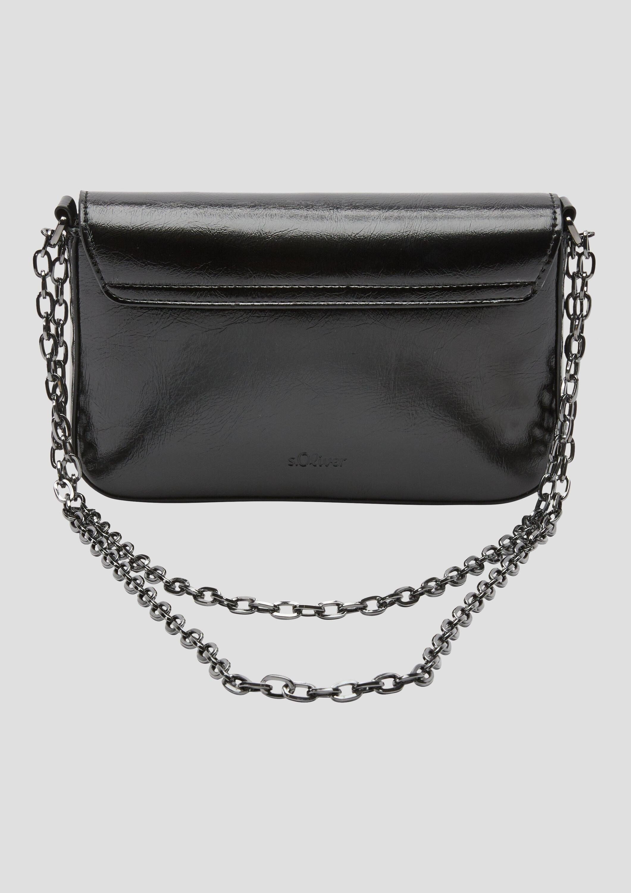 s.Oliver Umhängetasche Tasche, Clutch mit Schulterkette und Logo-Gravur auf der Magnetschließe