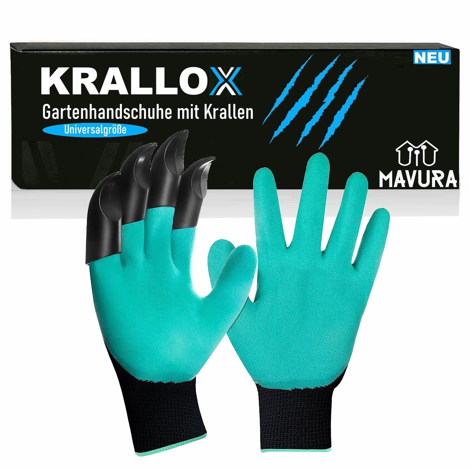 MAVURA Gartenhandschuhe KRALLOX Krallenhandschuhe Garten Handschuhe mit  Krallen zum Graben Universalgröße für Damen & Herren | Gartenhandschuhe