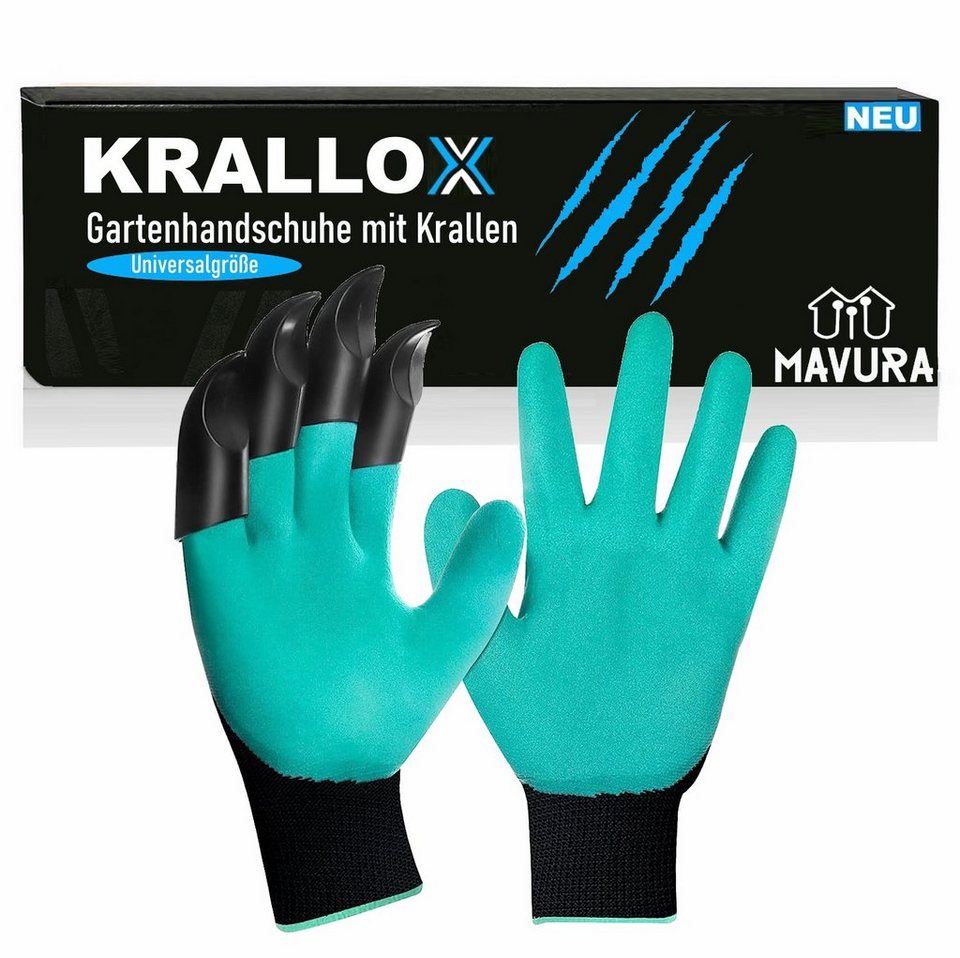 MAVURA Gartenhandschuhe KRALLOX Krallenhandschuhe Garten Handschuhe mit  Krallen zum Graben Universalgröße für Damen & Herren