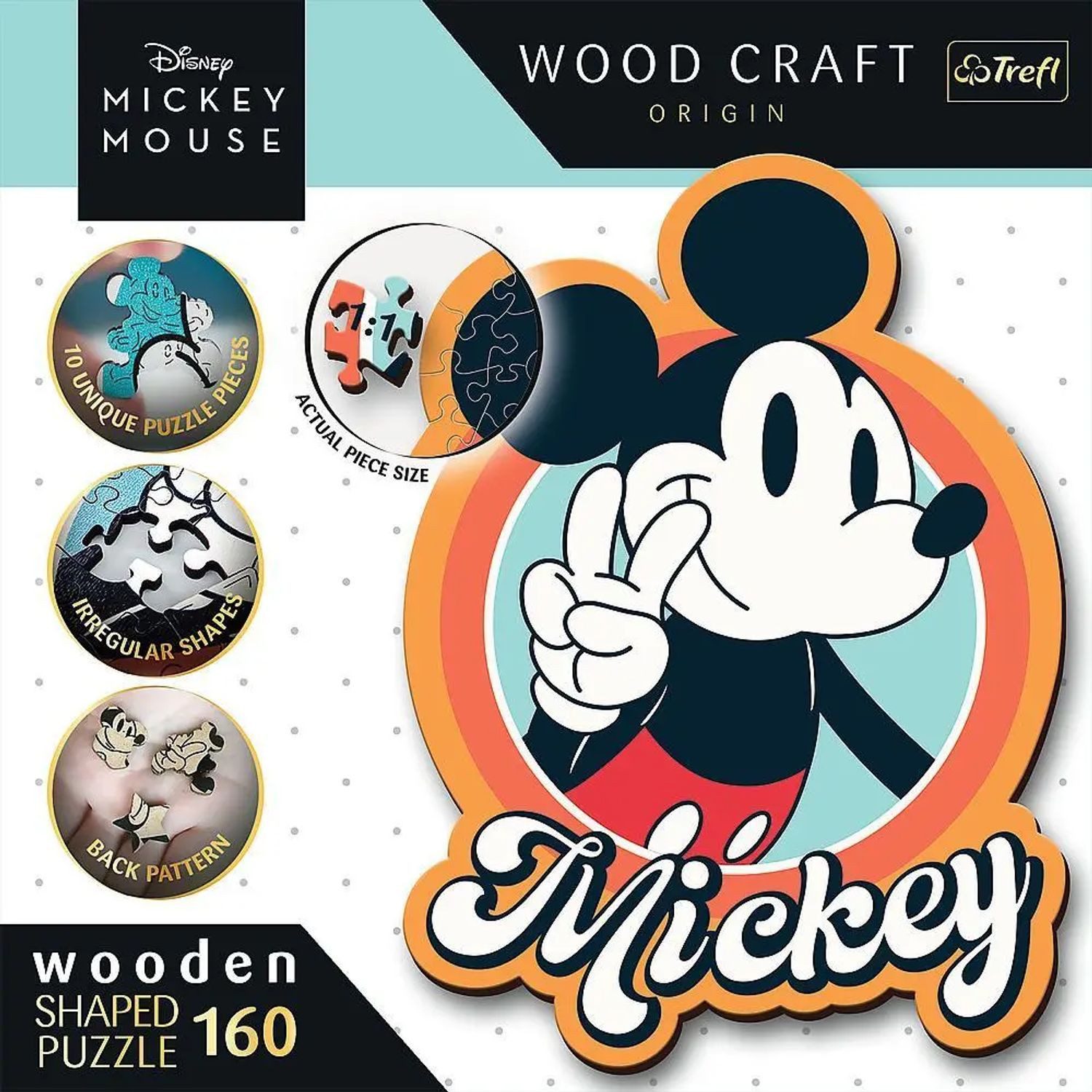 Trefl GmbH Puzzle Holz Puzzles - "160" - Disney Retro Mickey Mouse, Puzzleteile