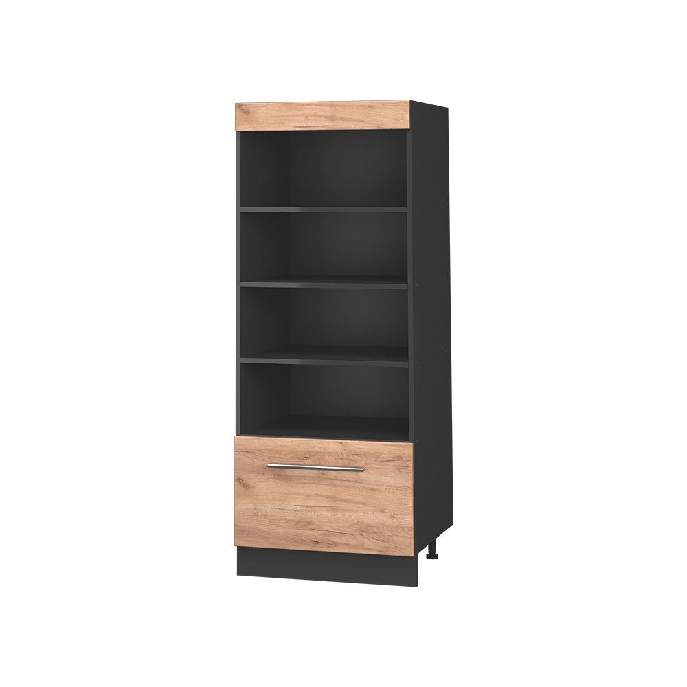 Vicco Hochschrank Fame-Line, Goldkraft Eiche/Anthrazit, 60 cm
