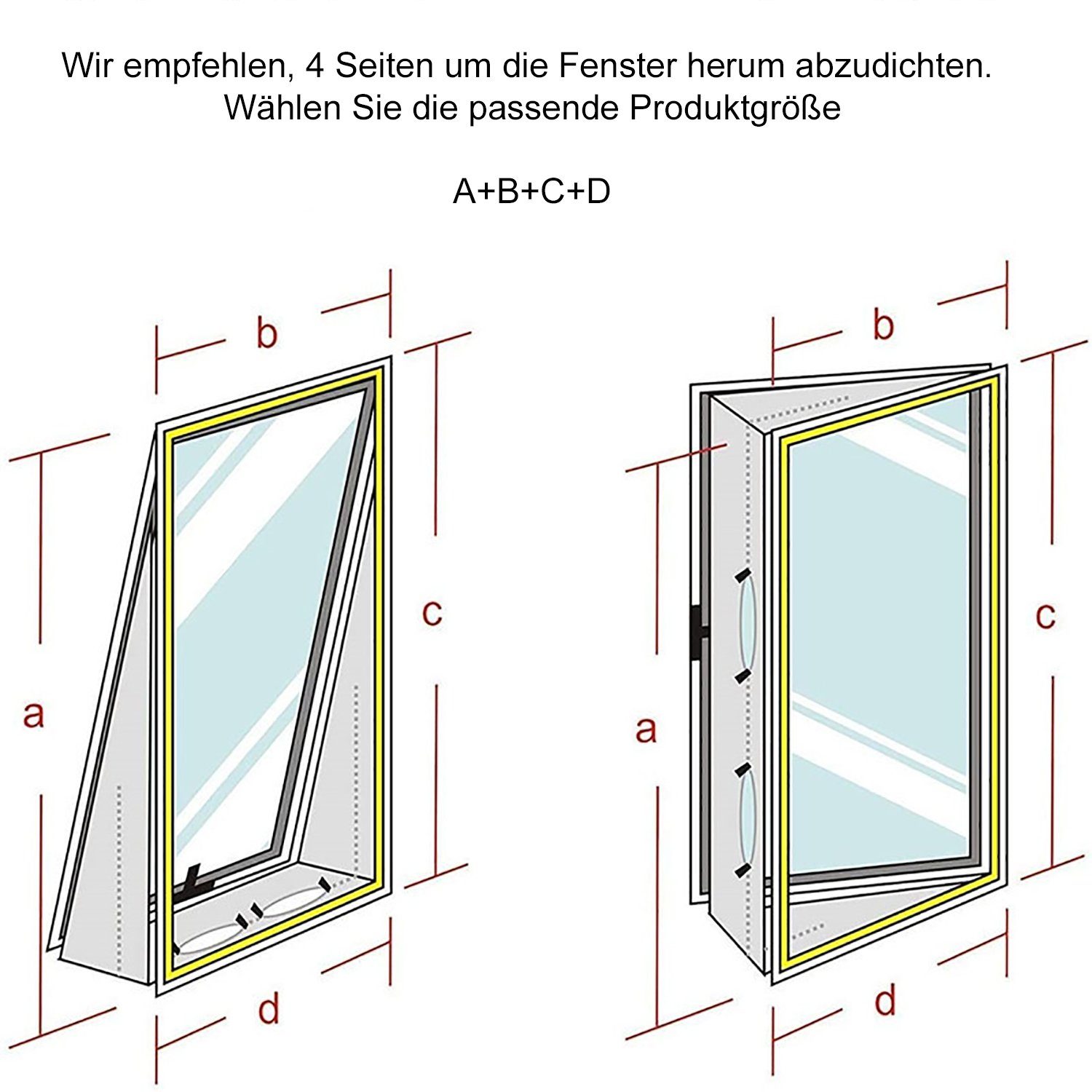 TPFLiving Fenster-Set Erweiterung Zubehör 3 Außenhitze, Mobile Abdichtung Klimagerät, Zubehör für Fensterkit das Fenster für von Meter Klimageräte und Stop, Air Eindringen Trockner Hot verhindert 