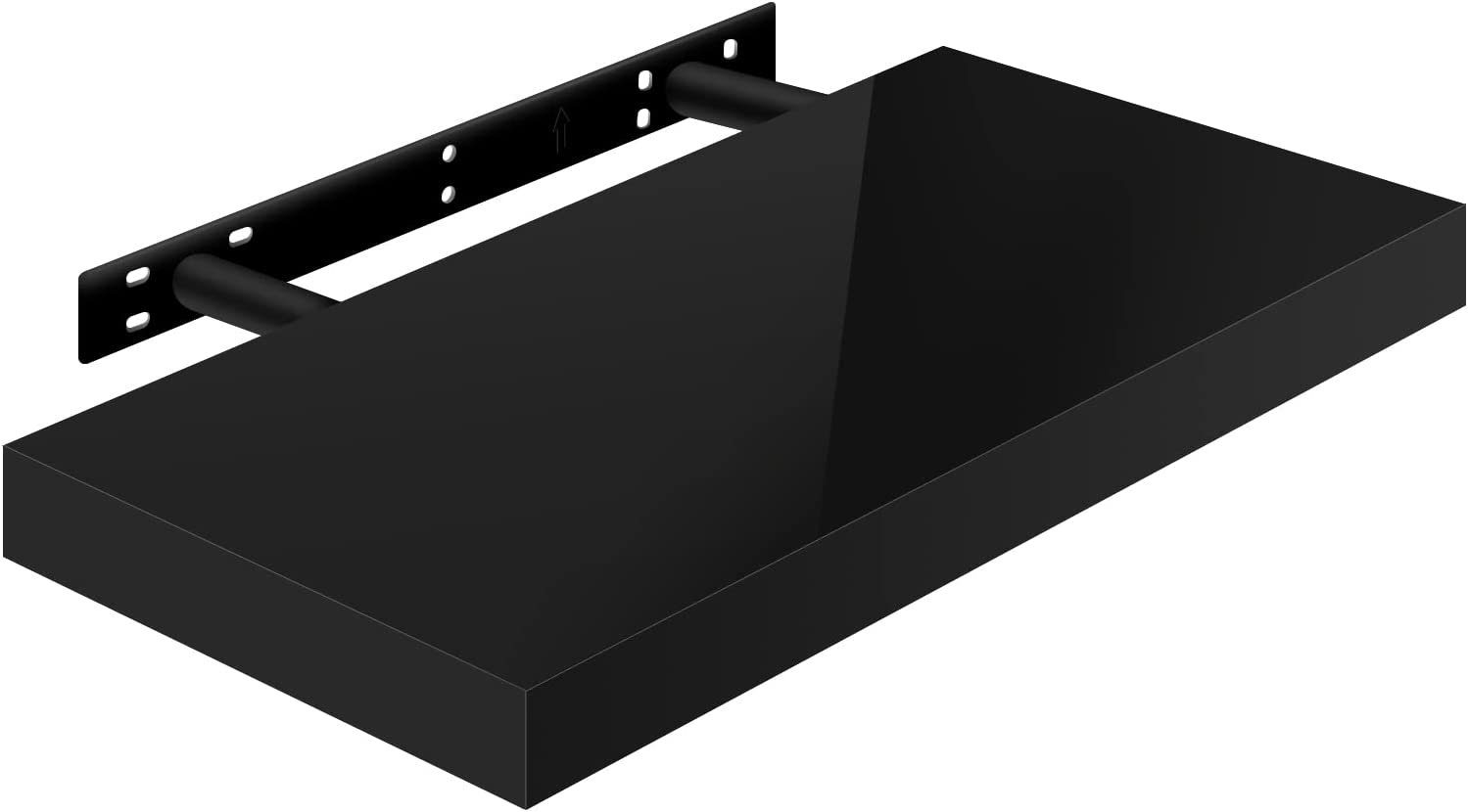 Woltu Wandregal, 1-tlg., Volato freischwebend Schweberegal Holz Board Schwarz
