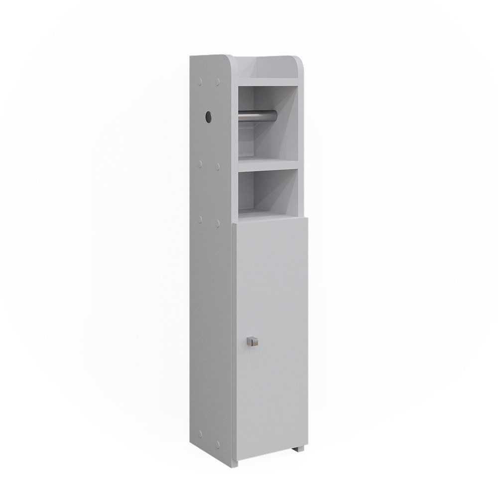 Vicco Toilettenpapierschrank Fynn Weiß 18 x 82 cm mit 1 Tür günstig online kaufen