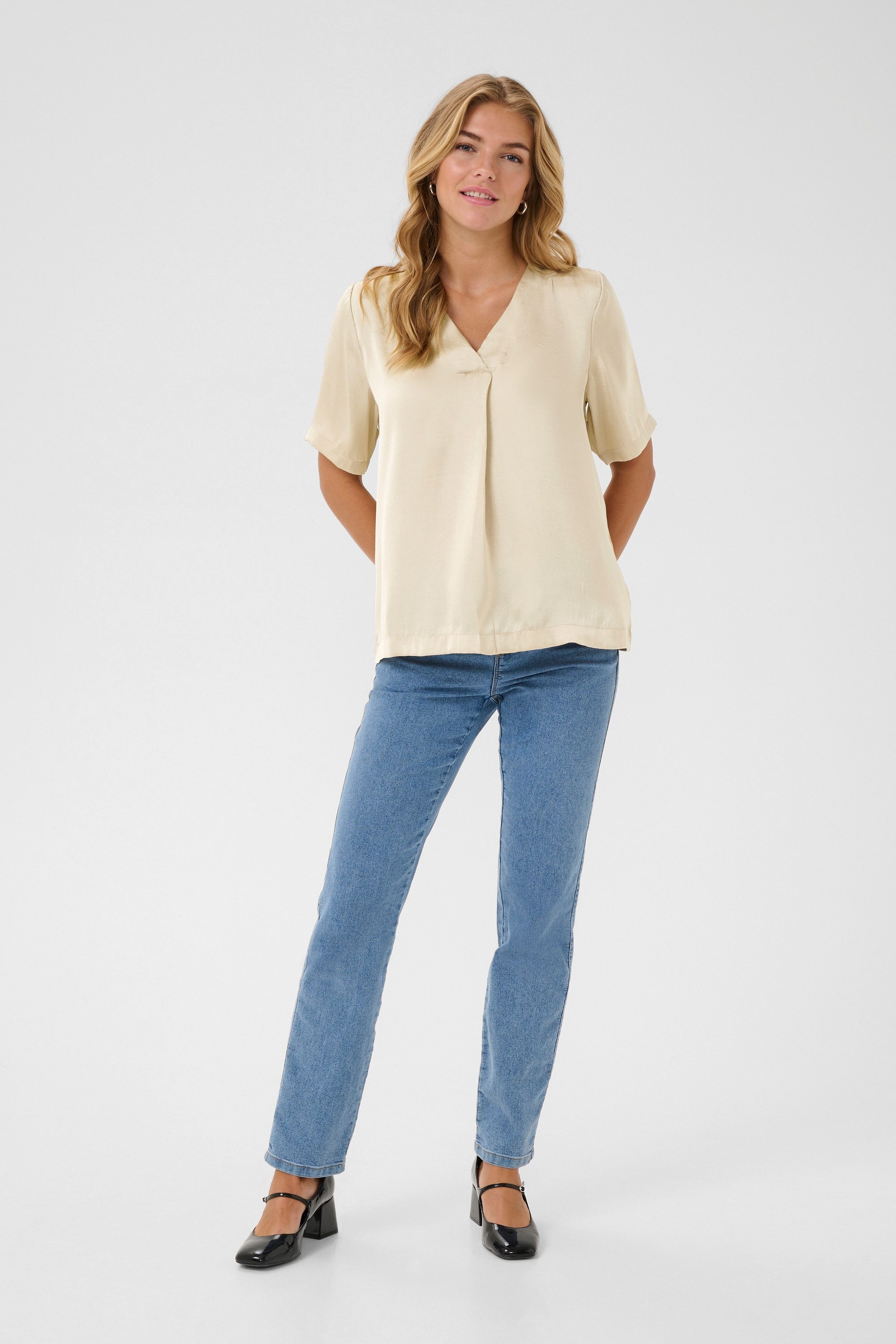 KAFFE Kurzarm-Bluse KAariel