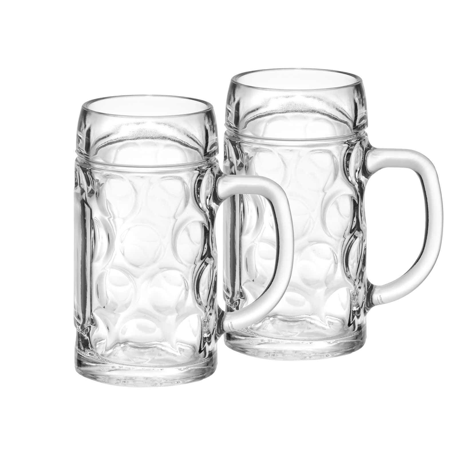 van Well Bierkrug München Bierkrüge geeicht 0,5 Liter 2er Set, 2-tlg., Glas