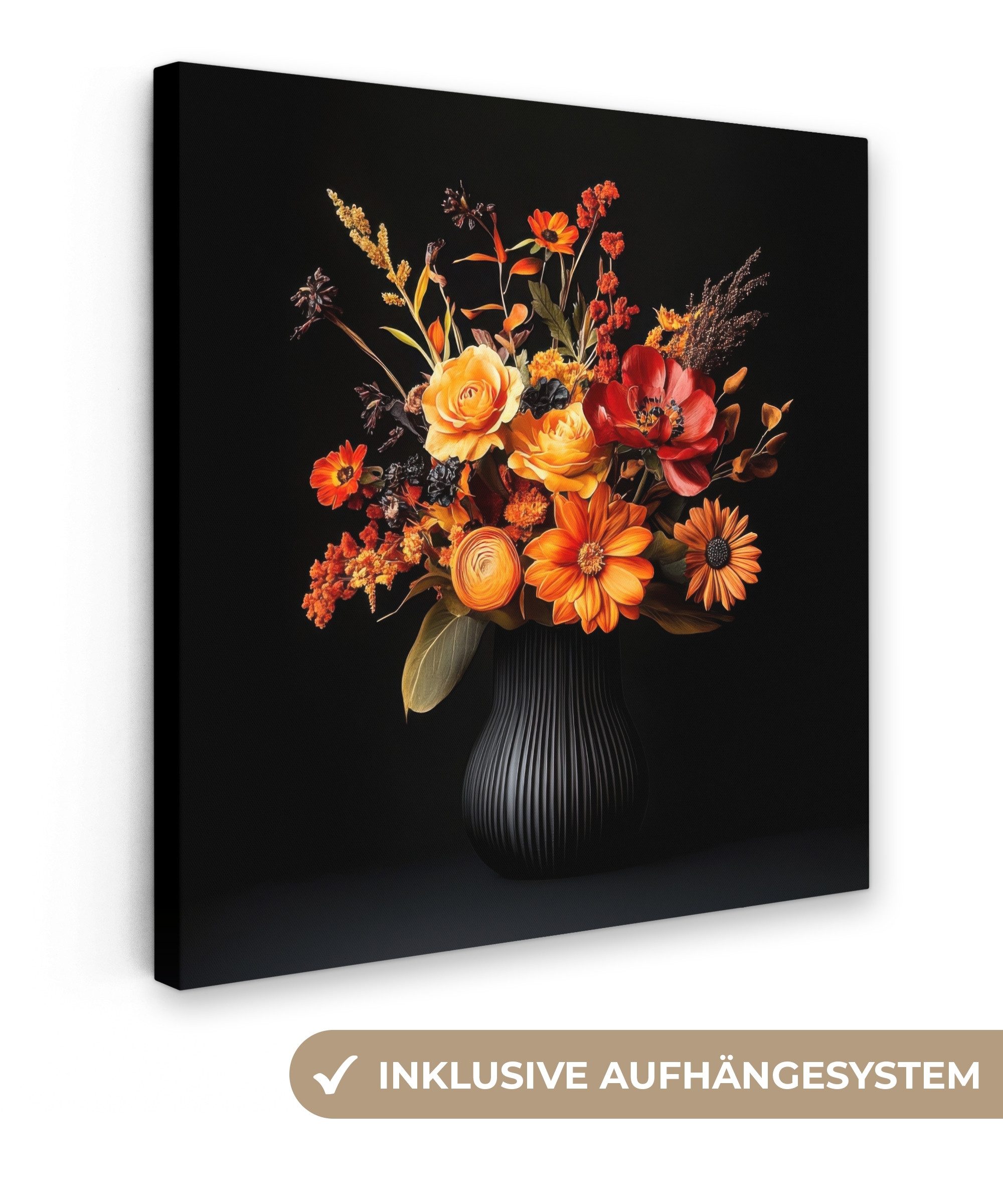 OneMillionCanvasses® Leinwandbild Herbst - Blumenstrauß - Orange, Fotodruck günstig online kaufen