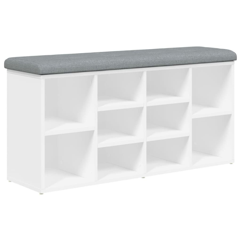 vidaXL Sitzbank Schuhbank Weiß 102 x 32 x 50 cm Holzwerkstoff