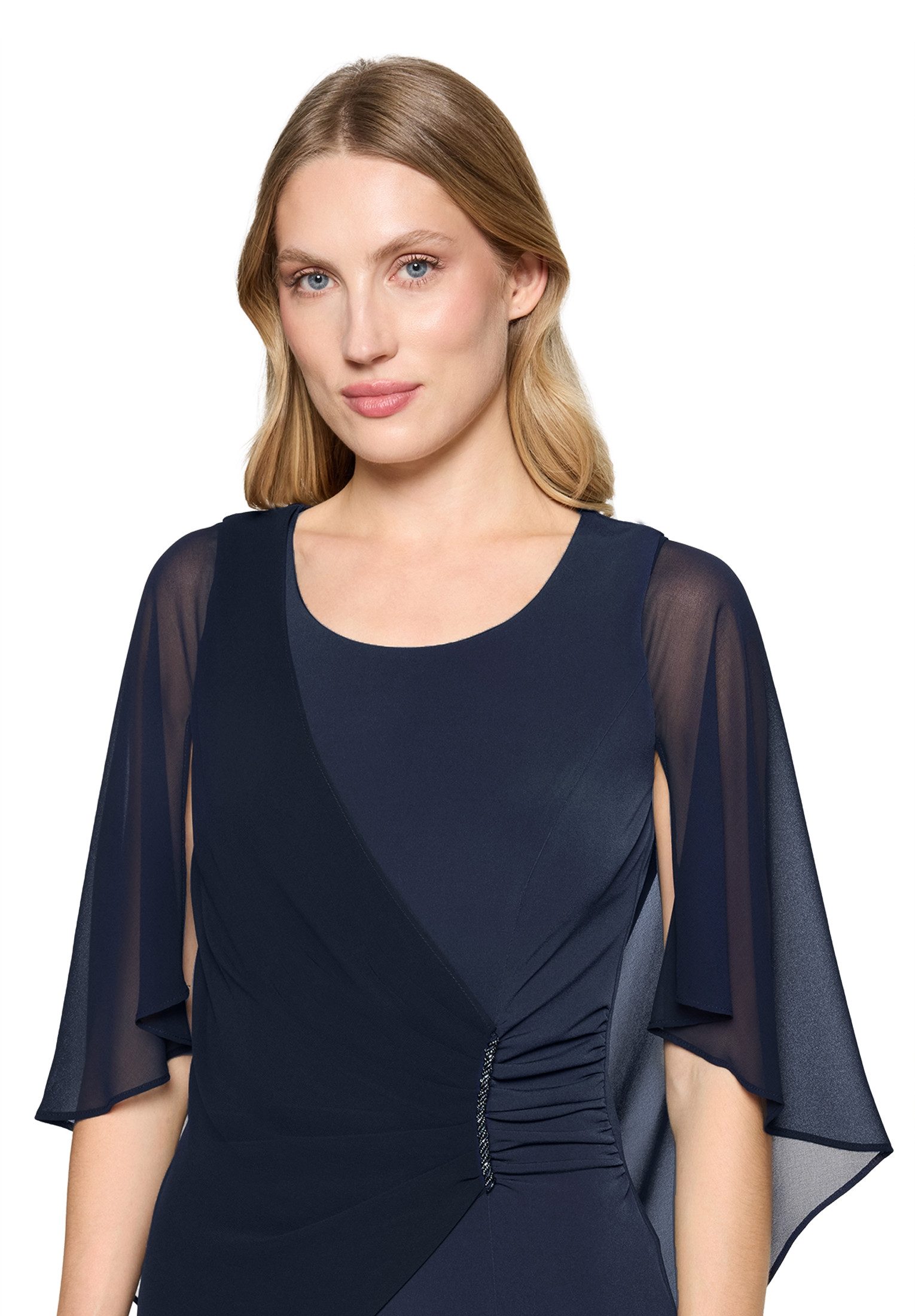 Vera Mont Cocktailkleid Damen mit Raffung Materialmix