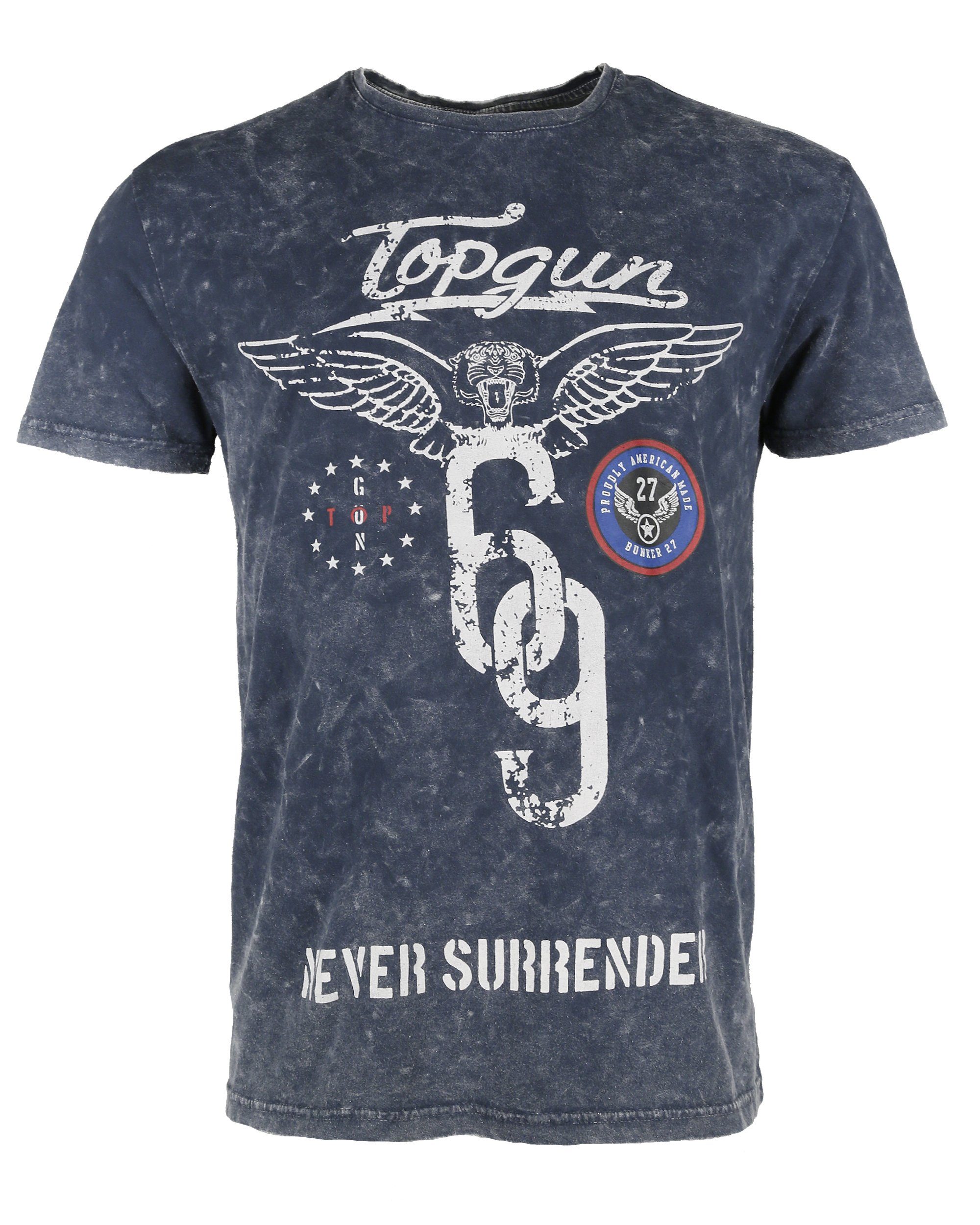 TG20191063 navy TOP T-Shirt Flags GUN