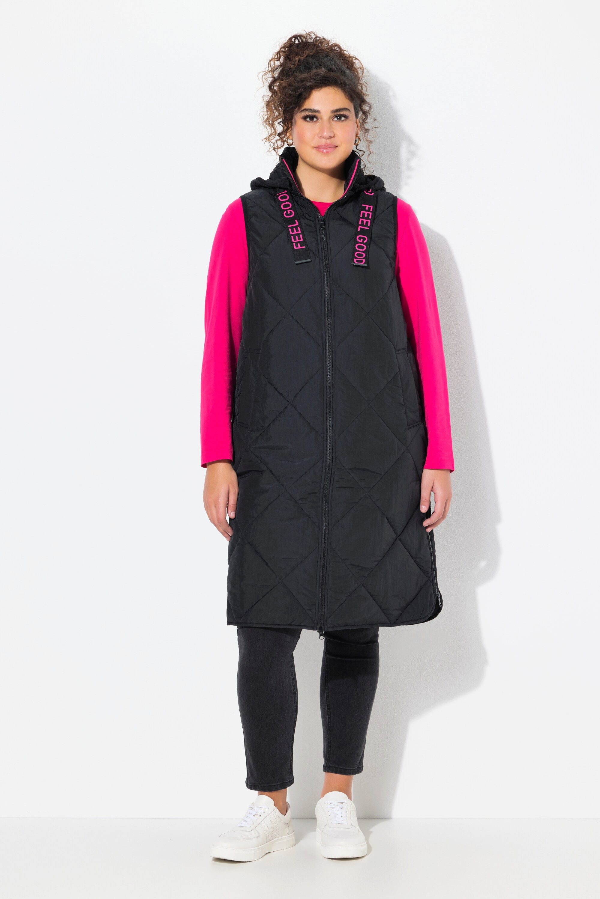 Ulla Popken Steppweste Steppweste Stehkragen Kapuze abnehmbar günstig online kaufen