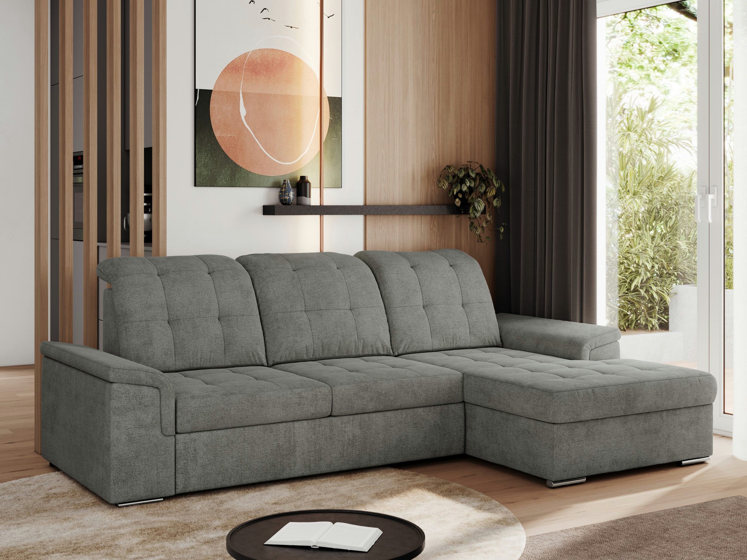 MKS MÖBEL Ecksofa MADRITO L, Set, Schlafsofa, Wellenfedern, T30-Schaum, Ecksofa L-Form, Schlaffunktion, Bettkasten, Verstellbare Kopfstützen