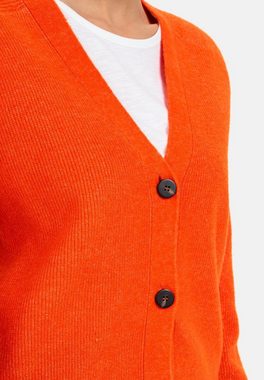 camel active Cardigan mit Knopfverschluss Markenlabel