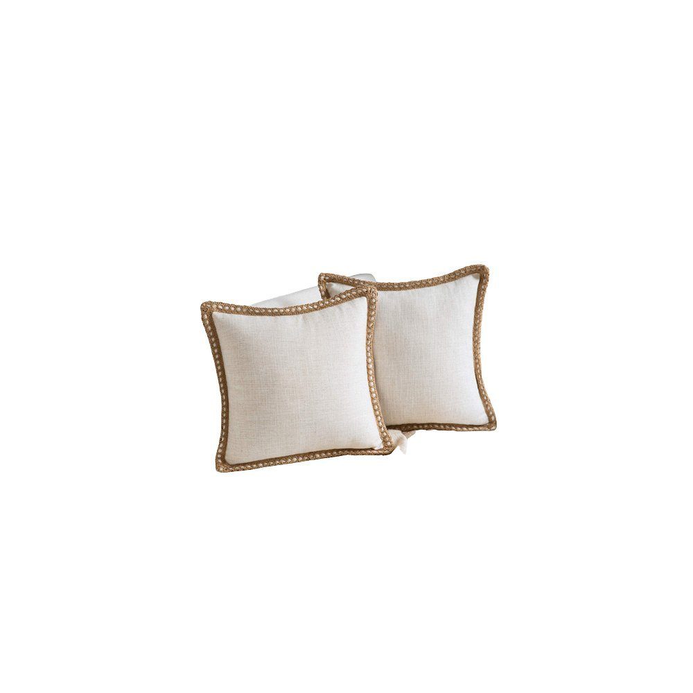 Kissenhülle Hochwertiges Kissenbezug und Plüschkissen - Mit dekorativem Pompon, Zimtky Weiß