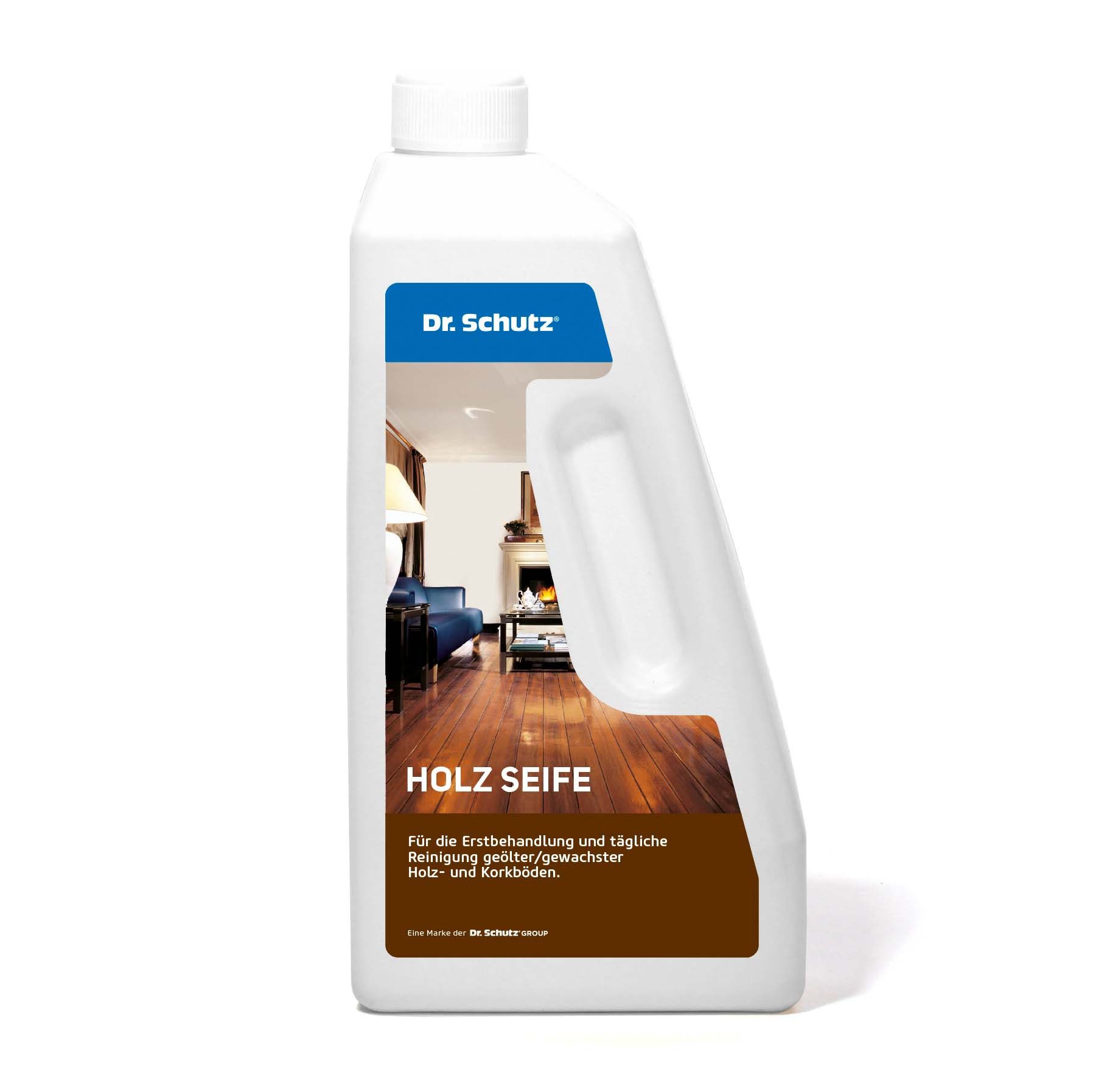DR. SCHUTZ Holzseife 750 ml Holzreiniger (Reinigung & Pflege für geölte Holzböden, 2in1-Wischpflege, Parkett, [-, Premium Holzboden Reiniger für die Holzbearbeitung und Holzpflege)