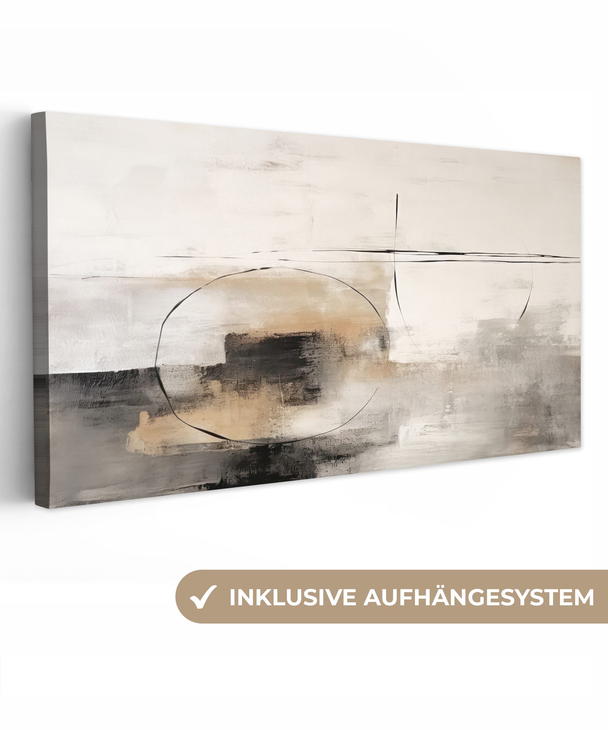 OneMillionCanvasses® Leinwandbild Panorama Kunst - Abstrakt - Grau - Indust günstig online kaufen