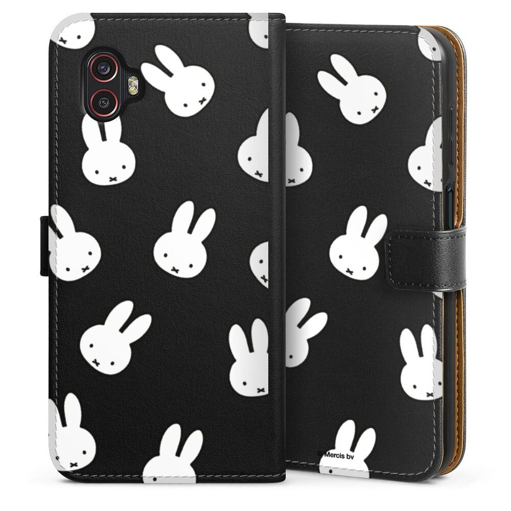 DeinDesign Handyhülle Miffy Muster transparent Miffy Pattern Transparent, Samsung Galaxy XCover 6 Pro Hülle Handy Flip Case Wallet Cover