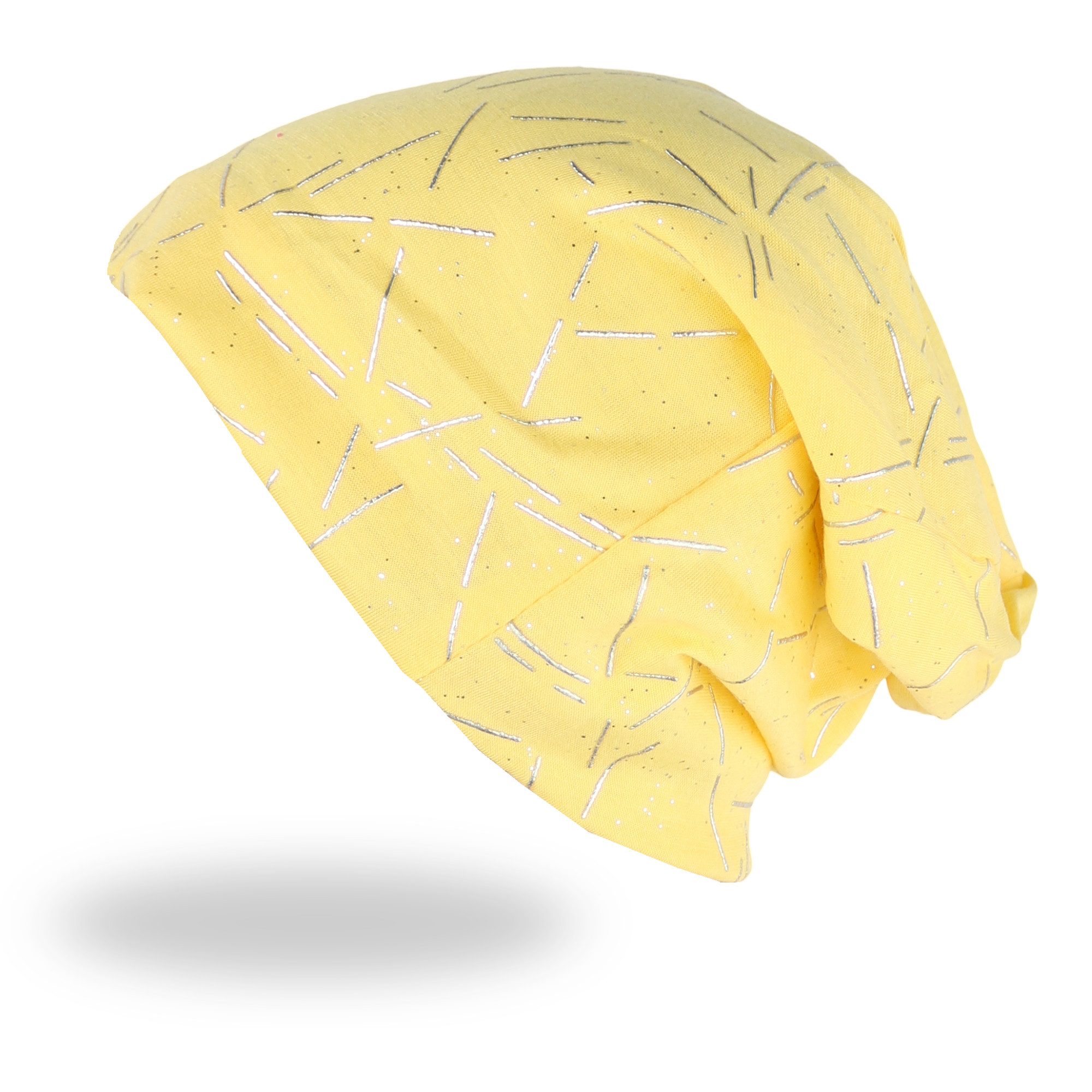 MIRROSI Beanie Unisex Beanie Slouch Mütze Uni, mit Glitzer, Wasched Look (Für Damen und Herren) Onesize, leicht und bequem