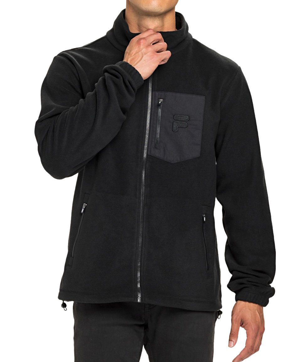 Fila Kurzjacke Fleecejacke mit Schwarz PAXTON - Stehkragen