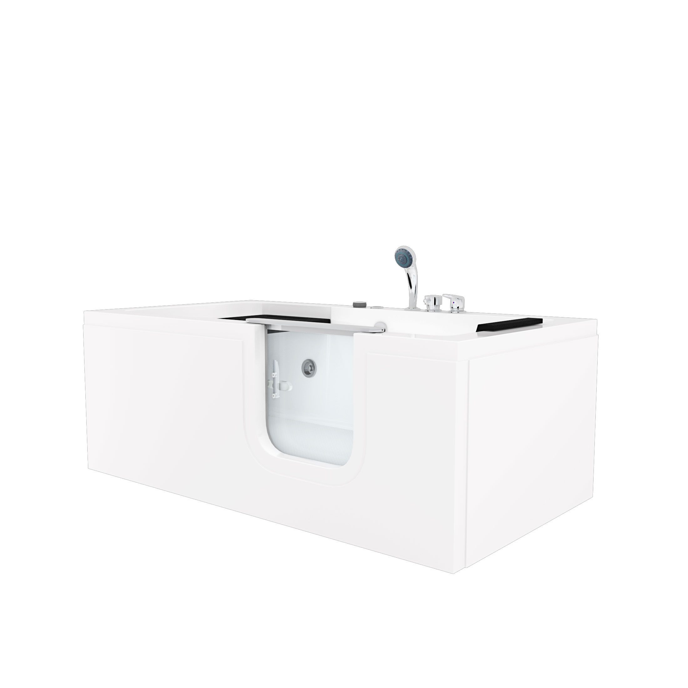 AcquaVapore Whirlpool-Badewanne Whirlpool Seniorenwanne mit Tür S15WP-R-ALL 85x160cm, (1-tlg), mit Ablaufgarnitur