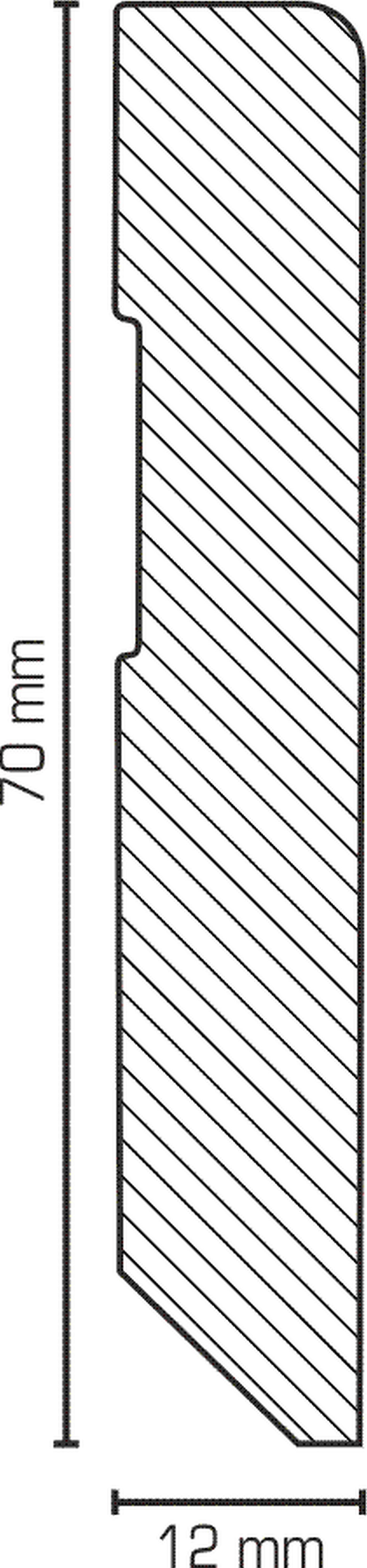 Südbrock Sockelleiste Sockelleiste weiß 12 x 70 MDF lackiert RAL 9010 Fussleiste, L: 250 cm, H: 7 cm, 1-St.