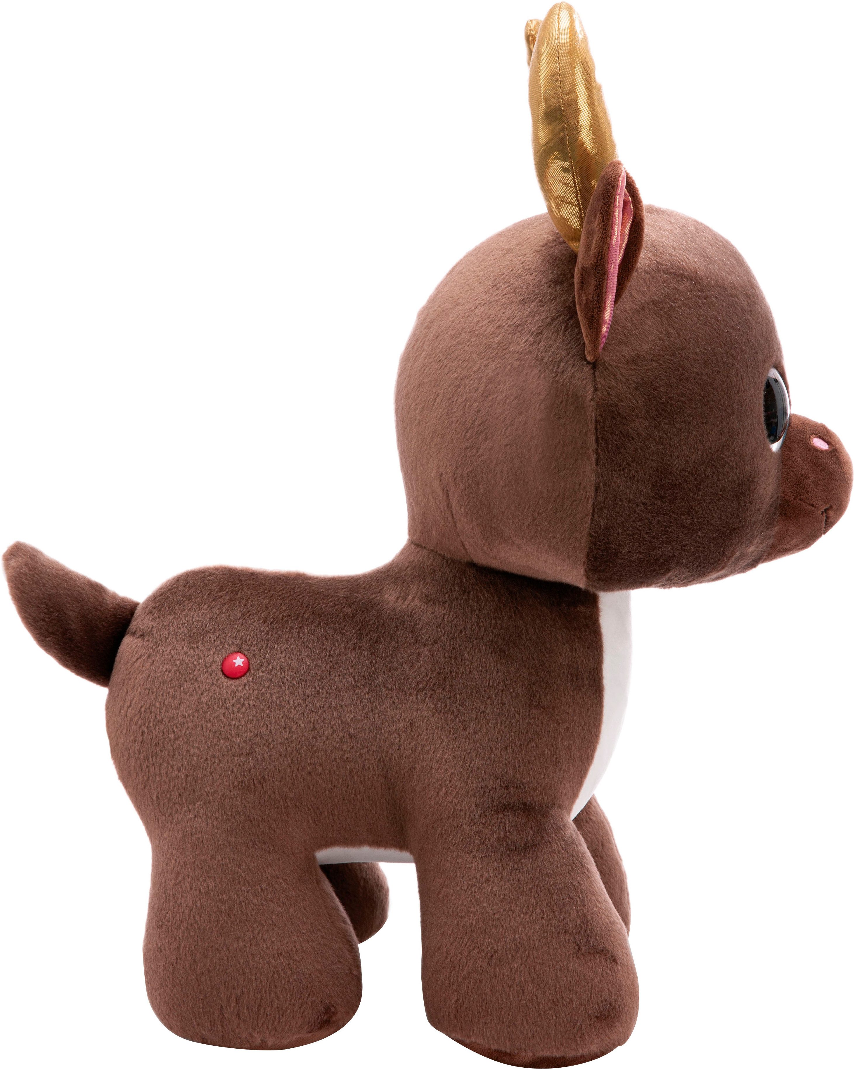 Nici Kuscheltier Glubschis, Rentier Chocolate Mousse, 45 cm stehend