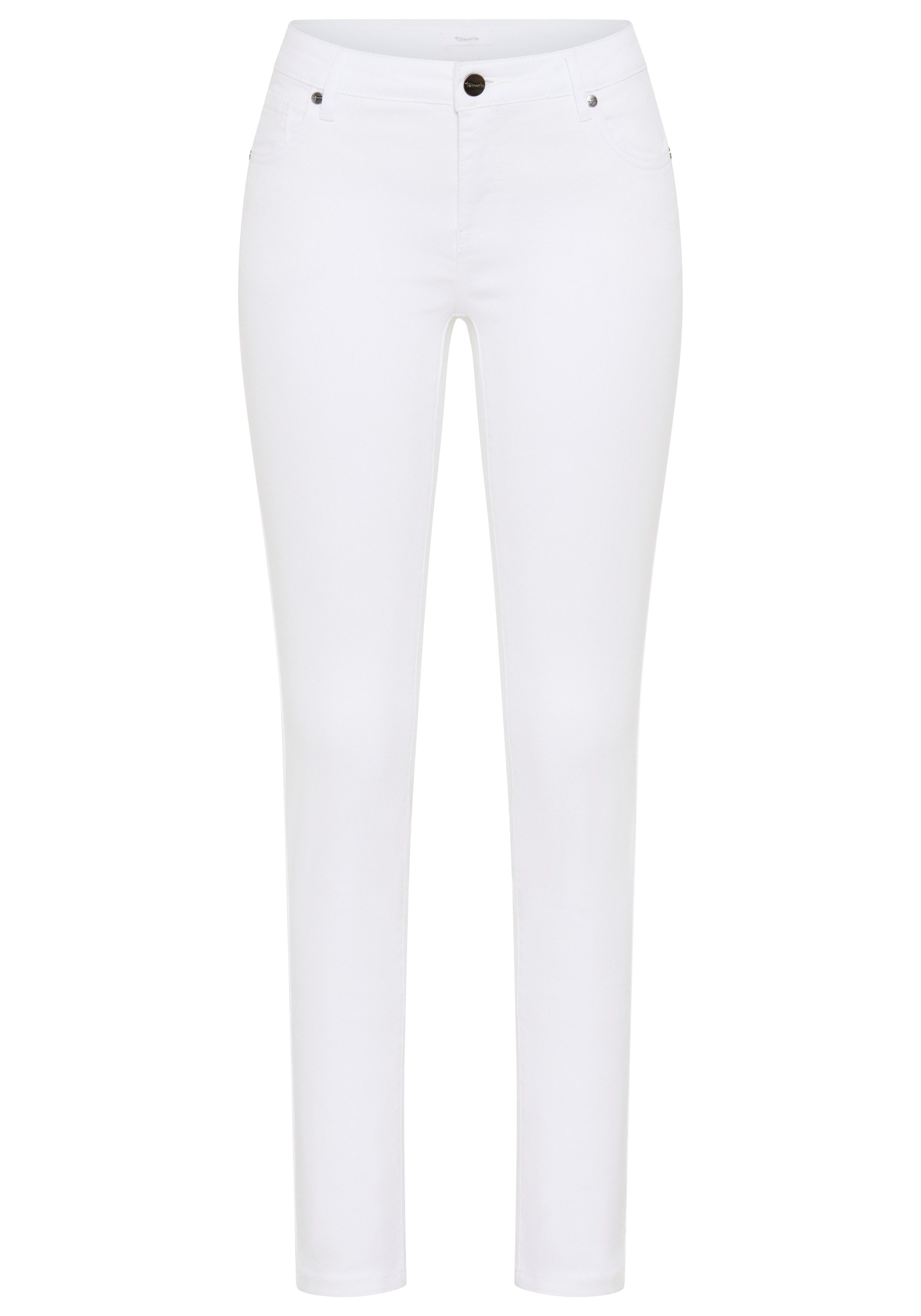 Tamaris Skinny-fit-Jeans schmale Beinweite, mit Gürtelschlaufenbund, mit Metallreißverschluss