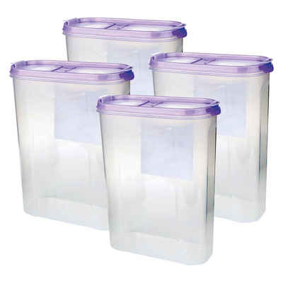 Bestlivings Vorratsdose Müslispender (7cm x 16,5cm x 24cm), Kunststoff, (4-tlg., 2,8 Liter), Schüttdose für Lebensmittel, Vorratsbehälter Set - Frischhaltedosen