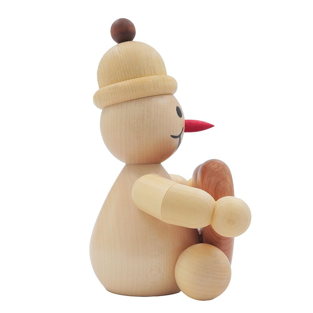 Drechslerei Volkmar Wagner Räuchermännchen Schneemann Junior „mit Herz“ - 14 cm - Original Erzgebirge