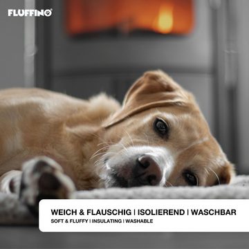 FLUFFINO® Tierdecke Hundedecke/Hundekissen - Wildlederimitat - Größe S (73 x 45 cm) - grau