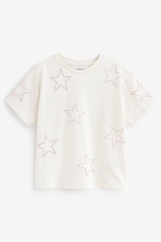 Next T-Shirt T-Shirt mit „Star“-Schriftzug in Pailletten (1-tlg)